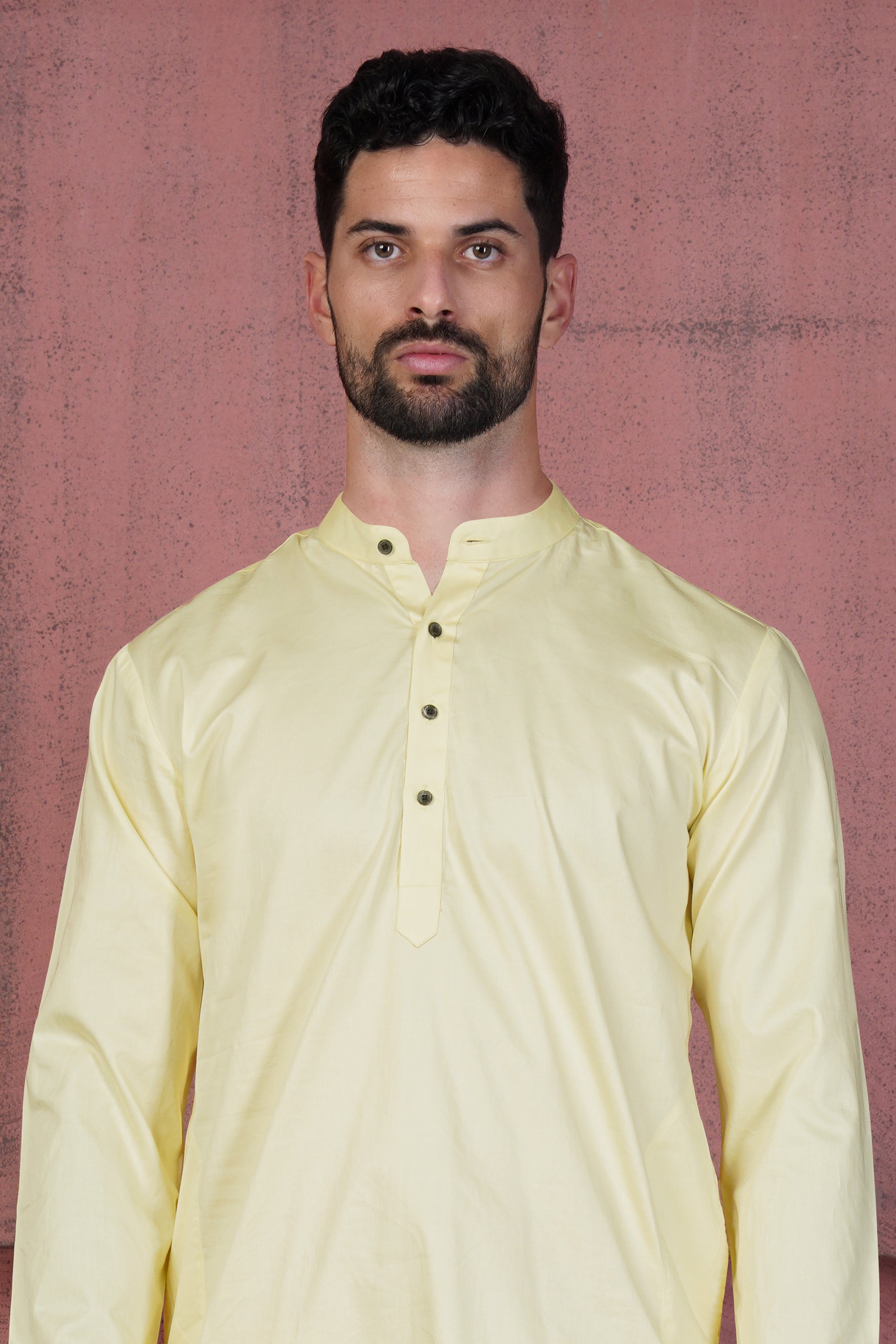 Citrine Yellow Subtle Sheen Super Soft Premium Cotton Kurta