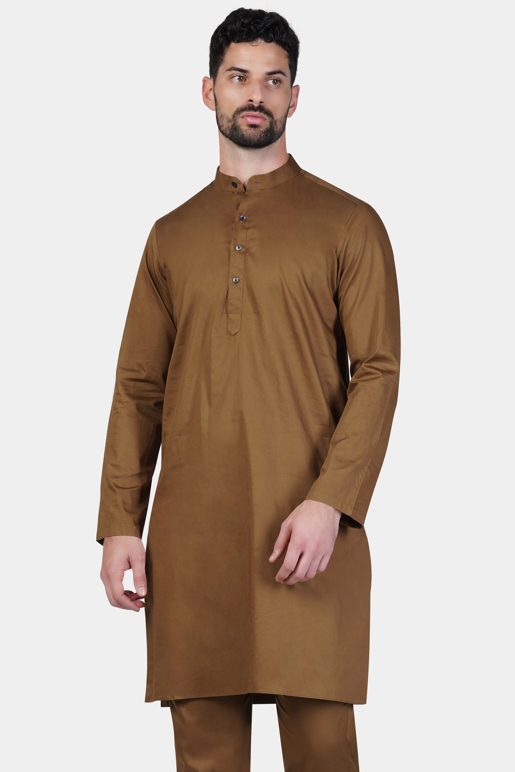 Nutmeg Brown Subtle Sheen Super Soft Premium Cotton Kurta