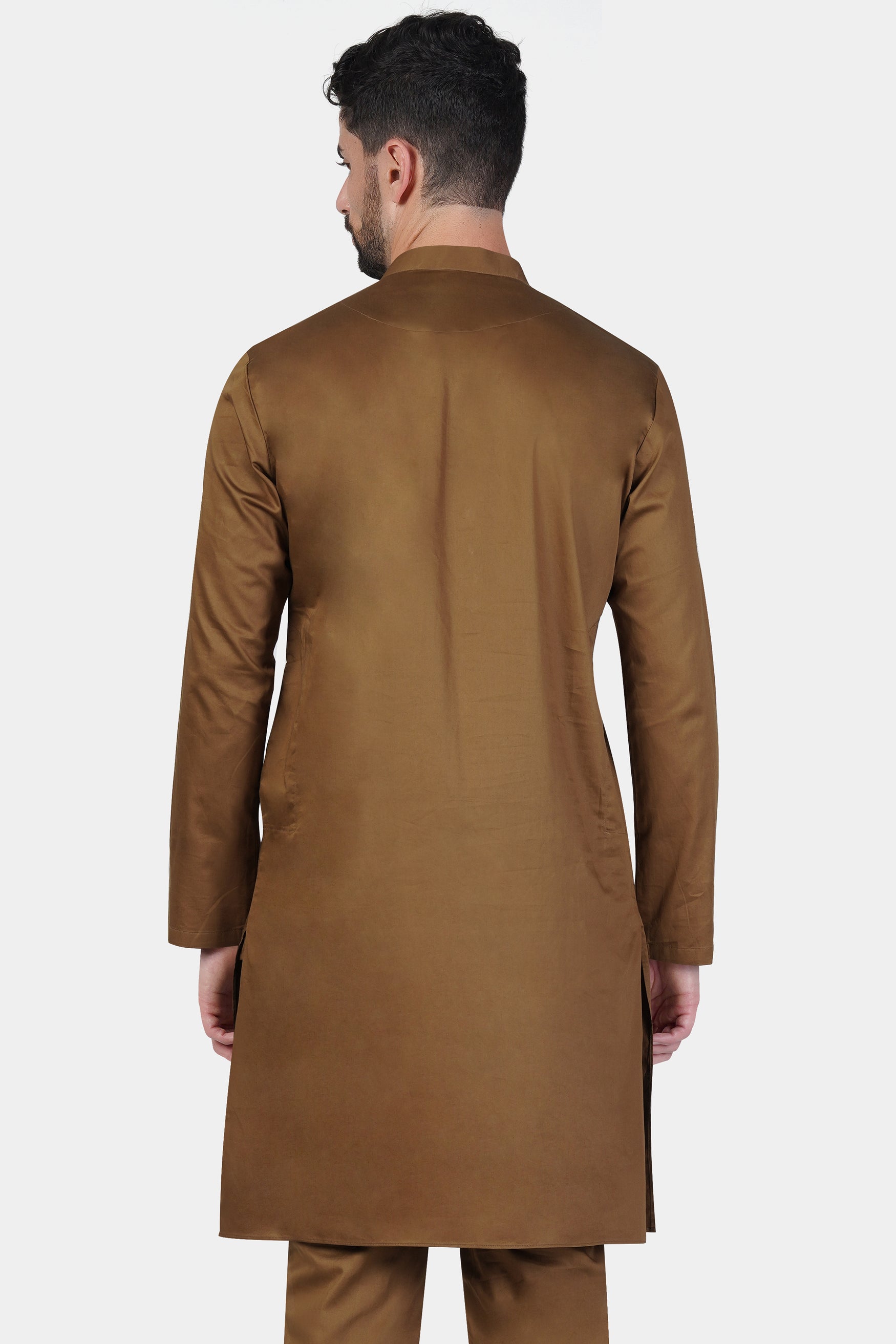 Nutmeg Brown Subtle Sheen Super Soft Premium Cotton Kurta