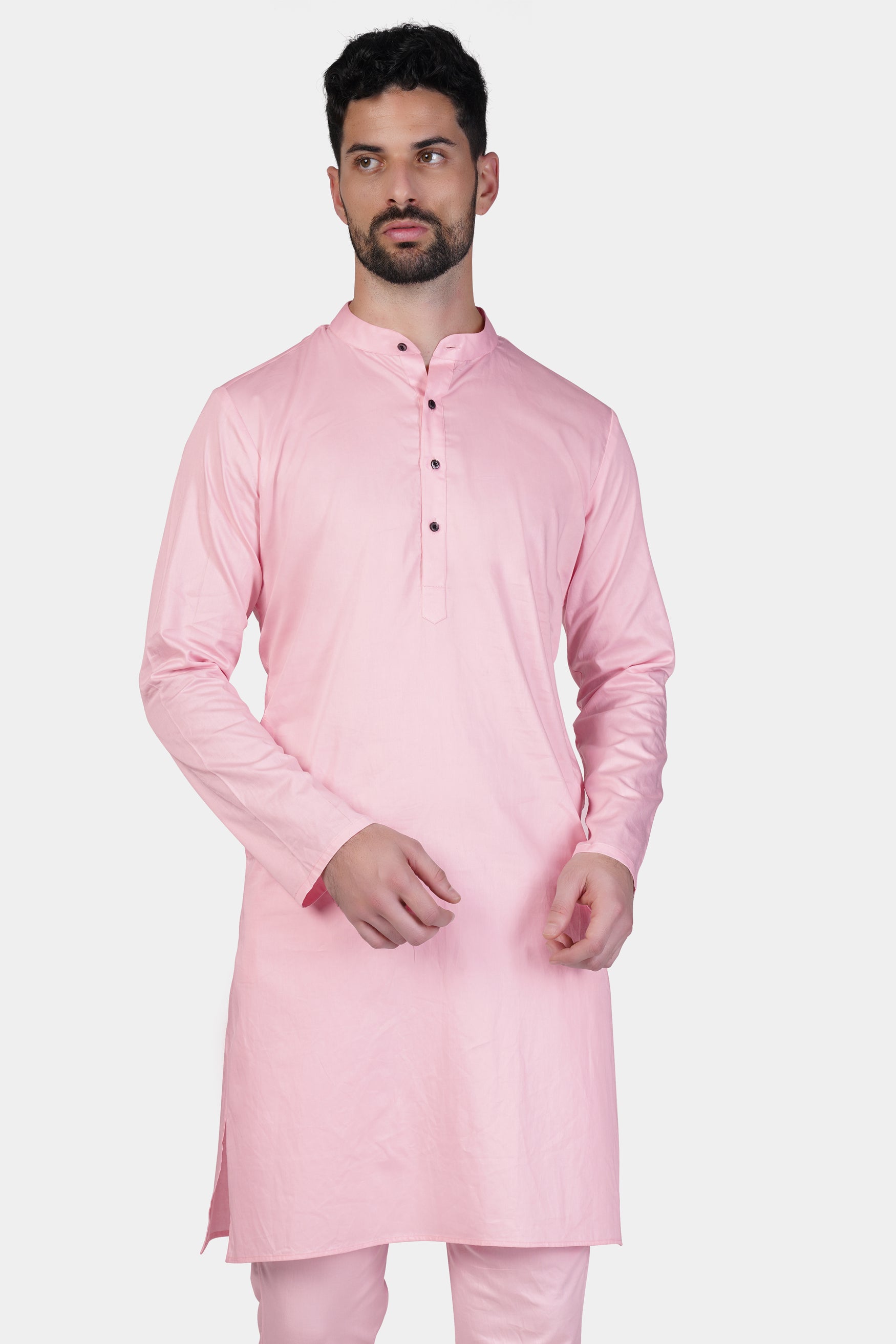 Pastel Pink Subtle Sheen Super Soft Premium Cotton Kurta