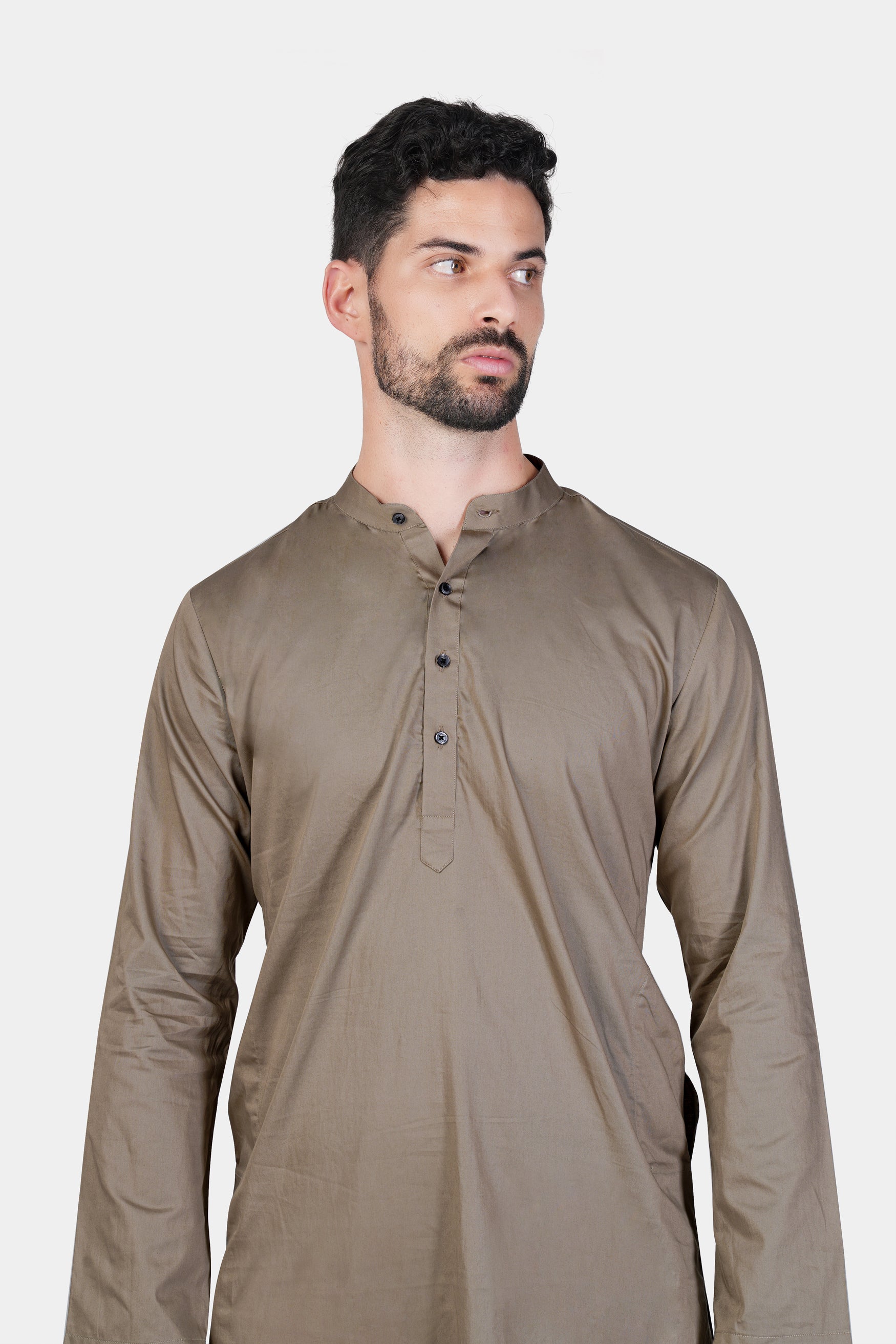 Arrowtown Brown Subtle Sheen Super Soft Premium Cotton Kurta