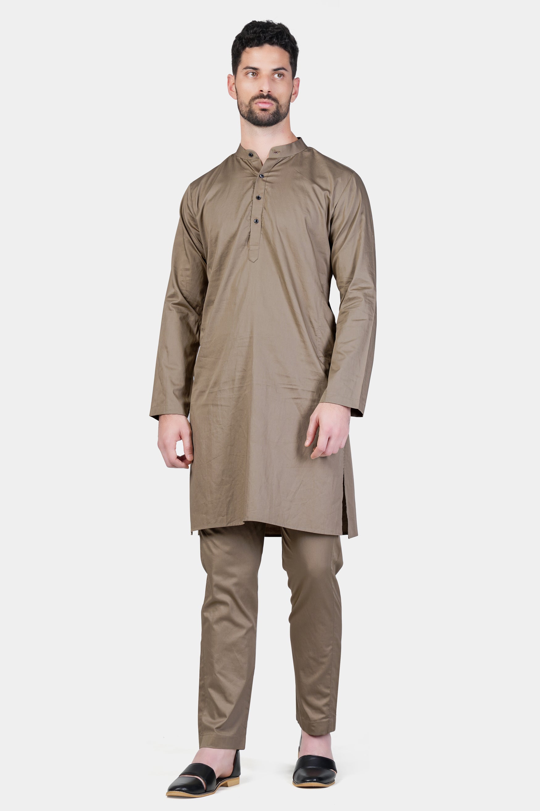 Arrowtown Brown Subtle Sheen Super Soft Premium Cotton Kurta