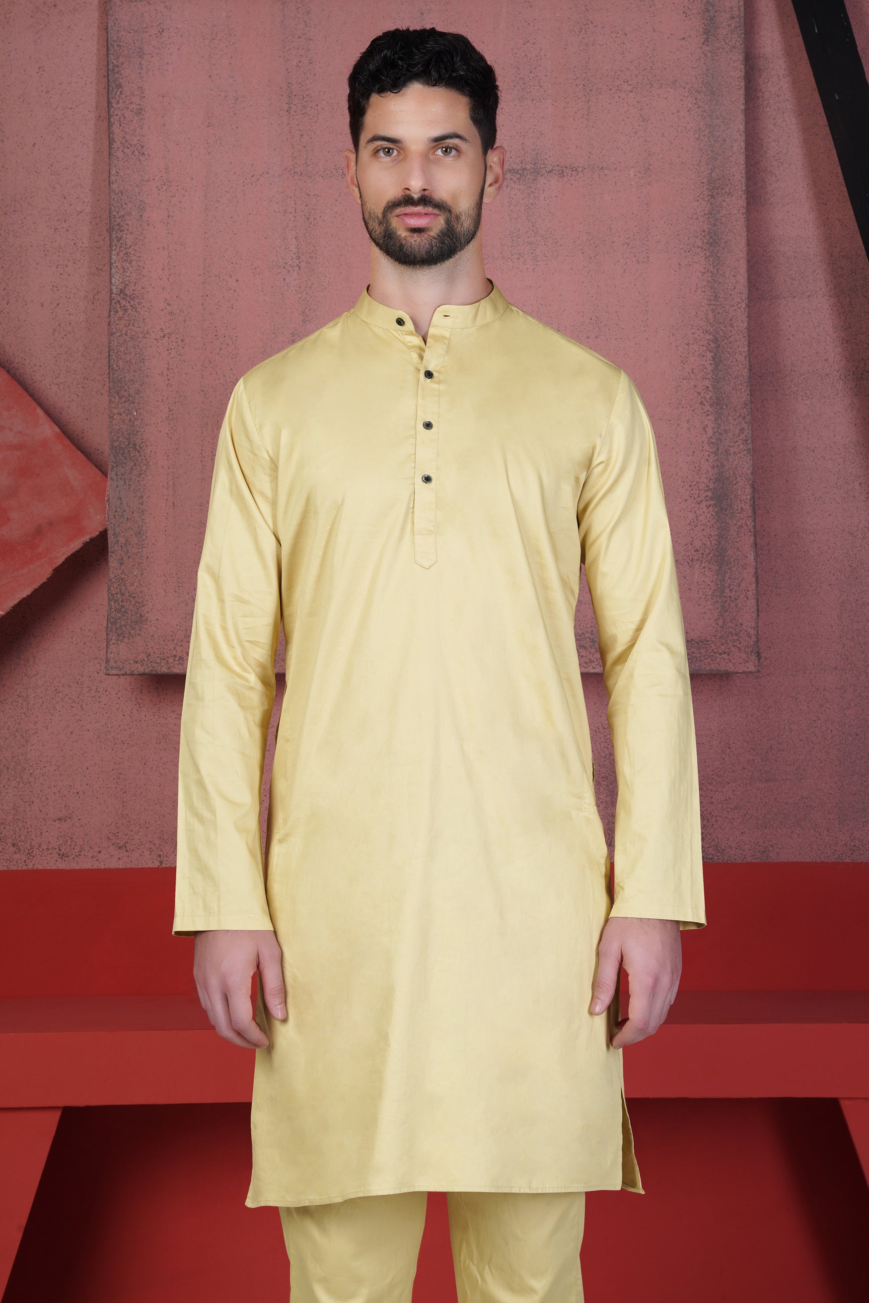 Sidecar Yellow Subtle Sheen Super Soft Premium Cotton Kurta