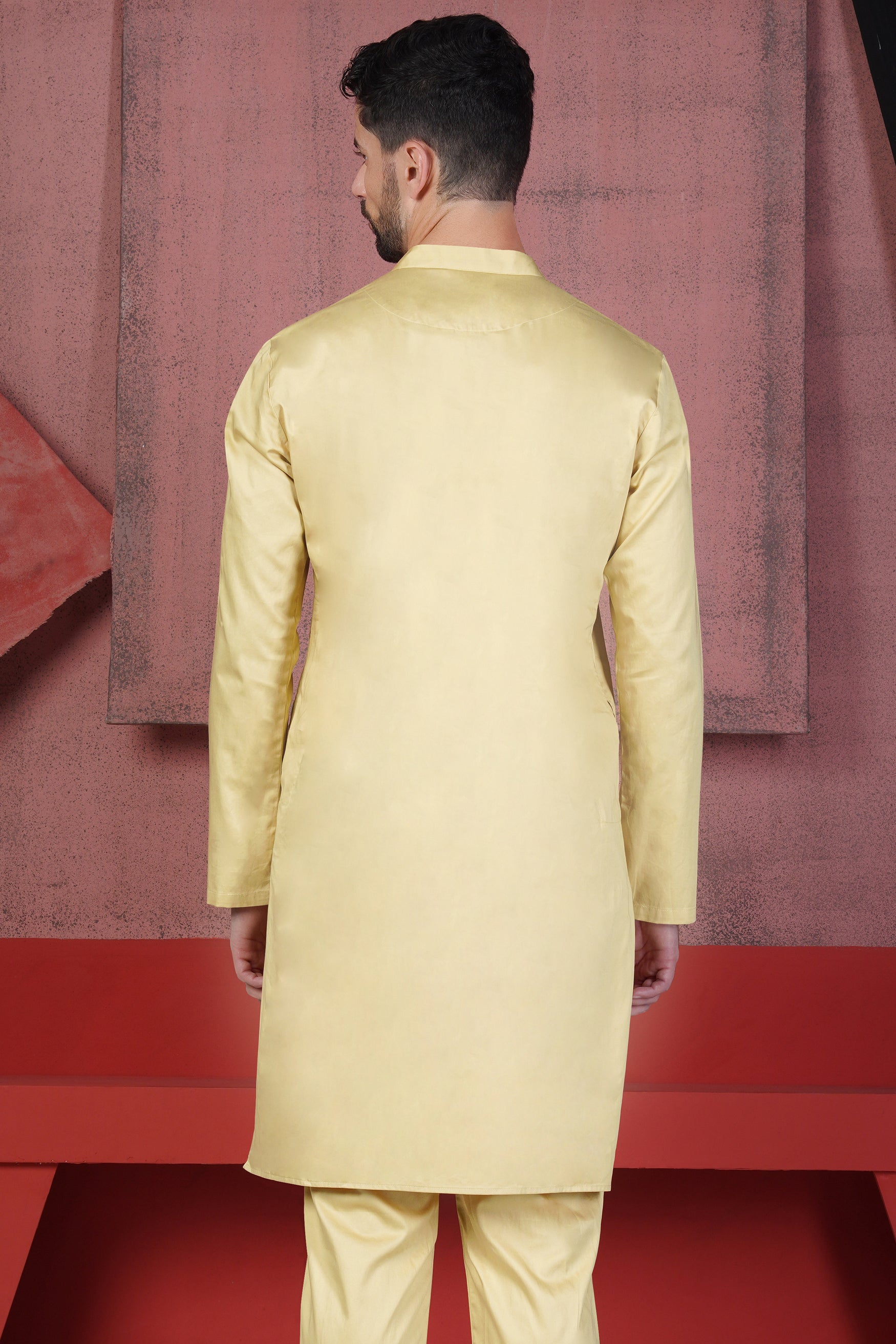 Sidecar Yellow Subtle Sheen Super Soft Premium Cotton Kurta