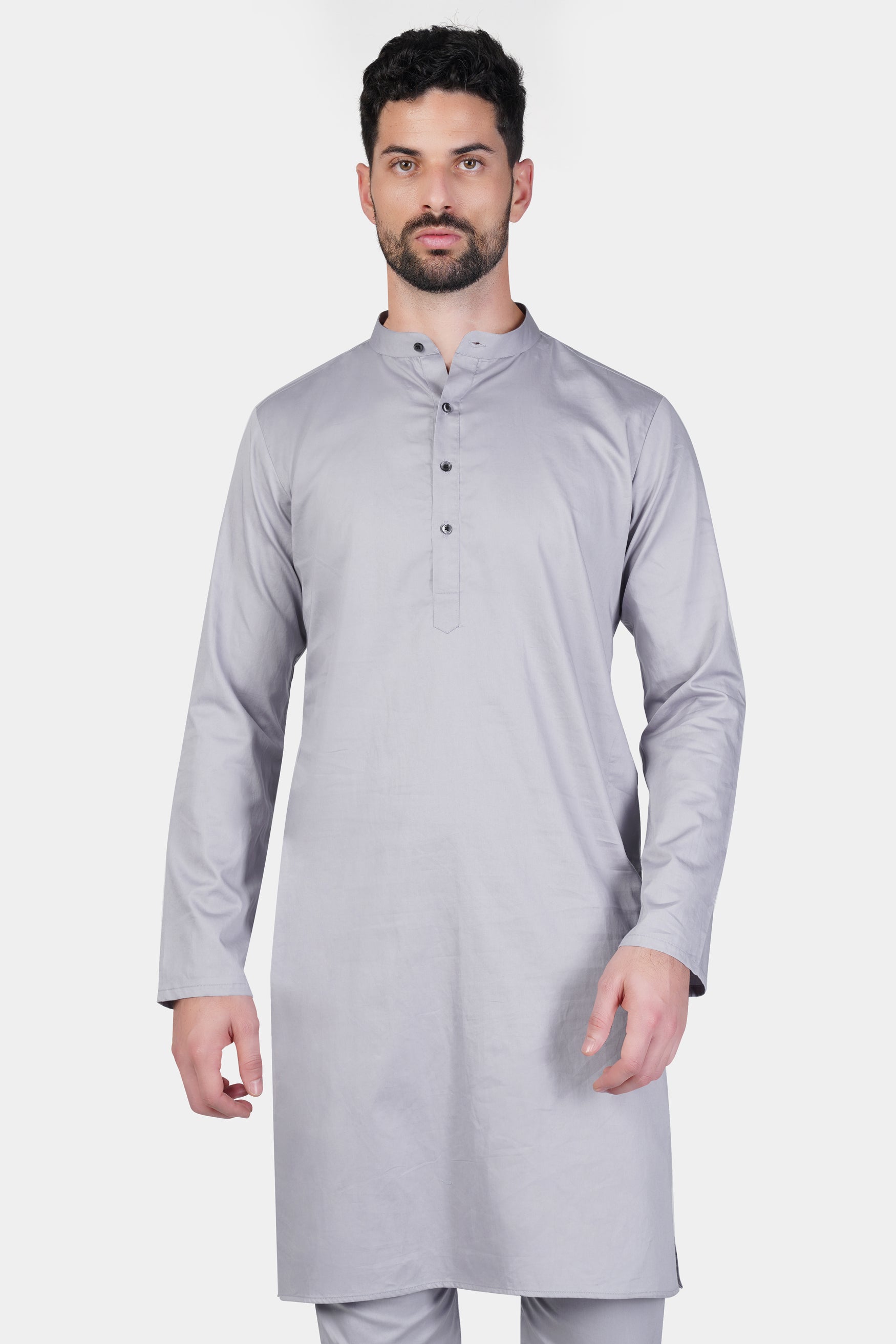 Haze Gray Subtle Sheen Super Soft Premium Cotton Kurta