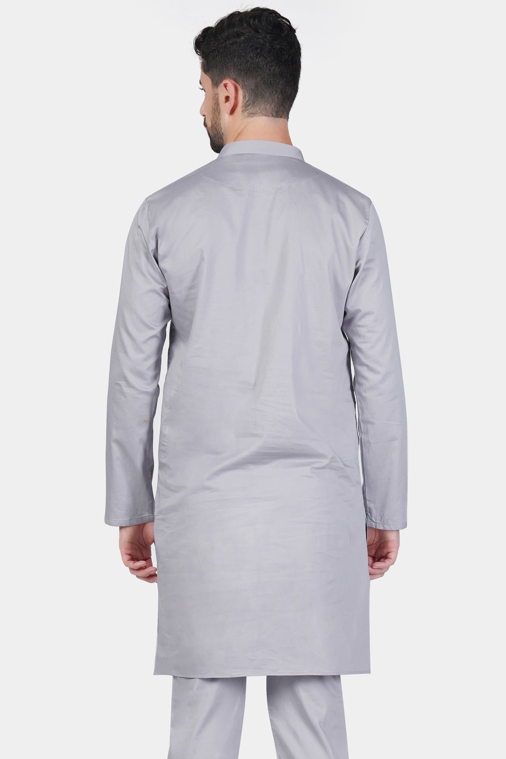 Haze Gray Subtle Sheen Super Soft Premium Cotton Kurta