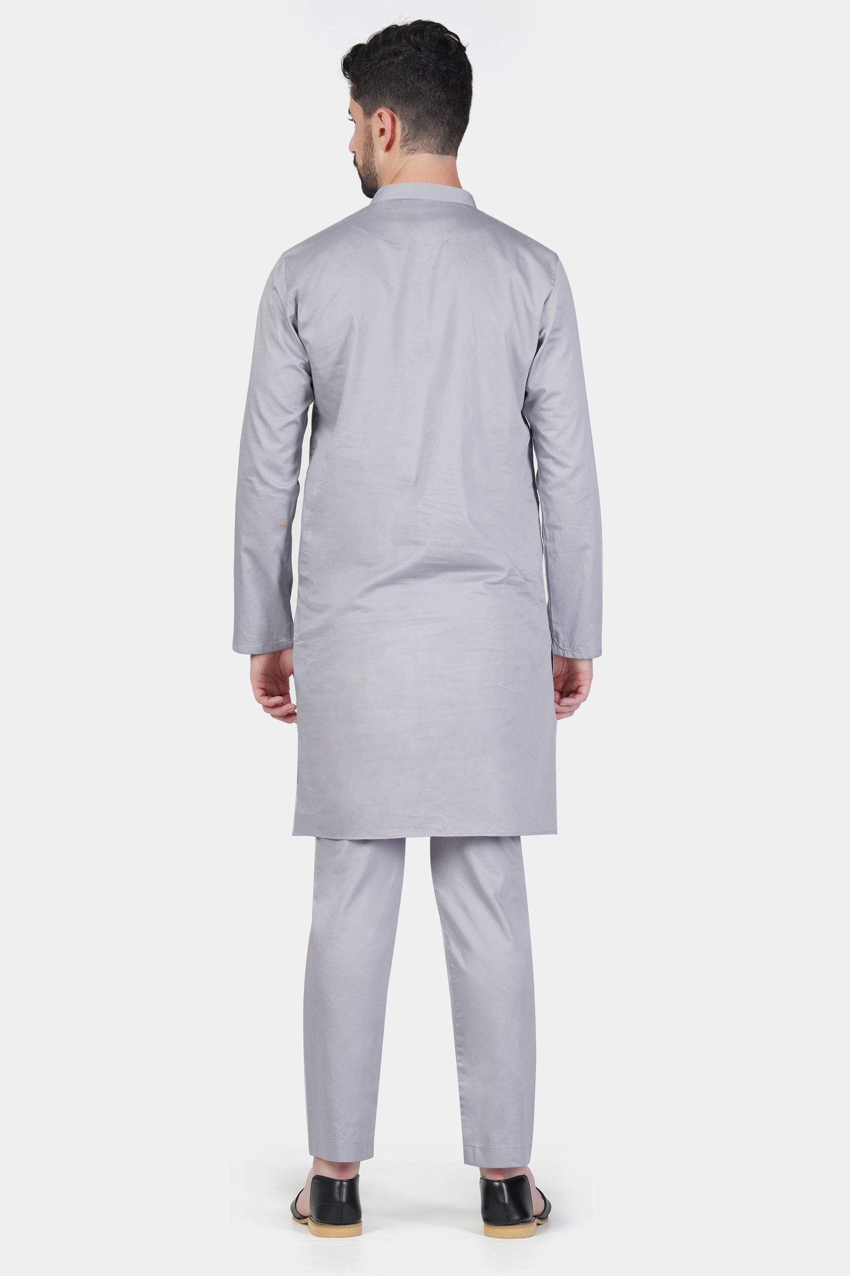 Haze Gray Subtle Sheen Super Soft Premium Cotton Kurta