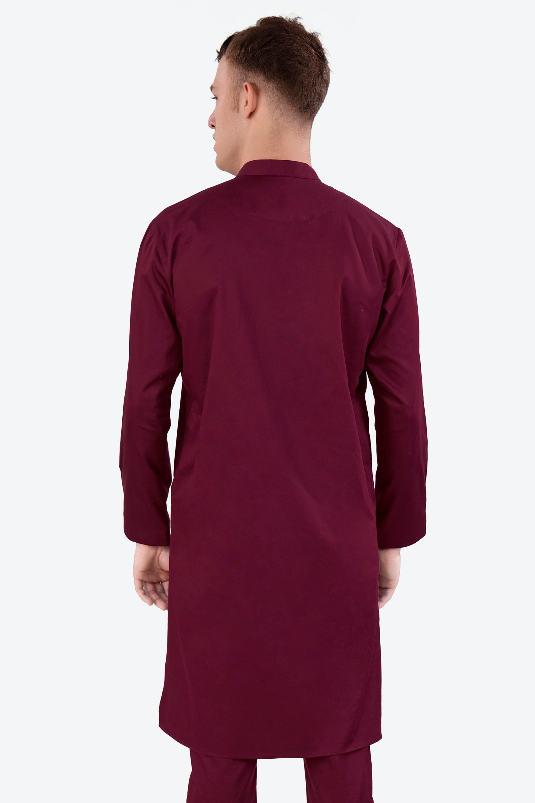 Crater Wine Subtle Sheen Super Soft Premium Cotton Kurta