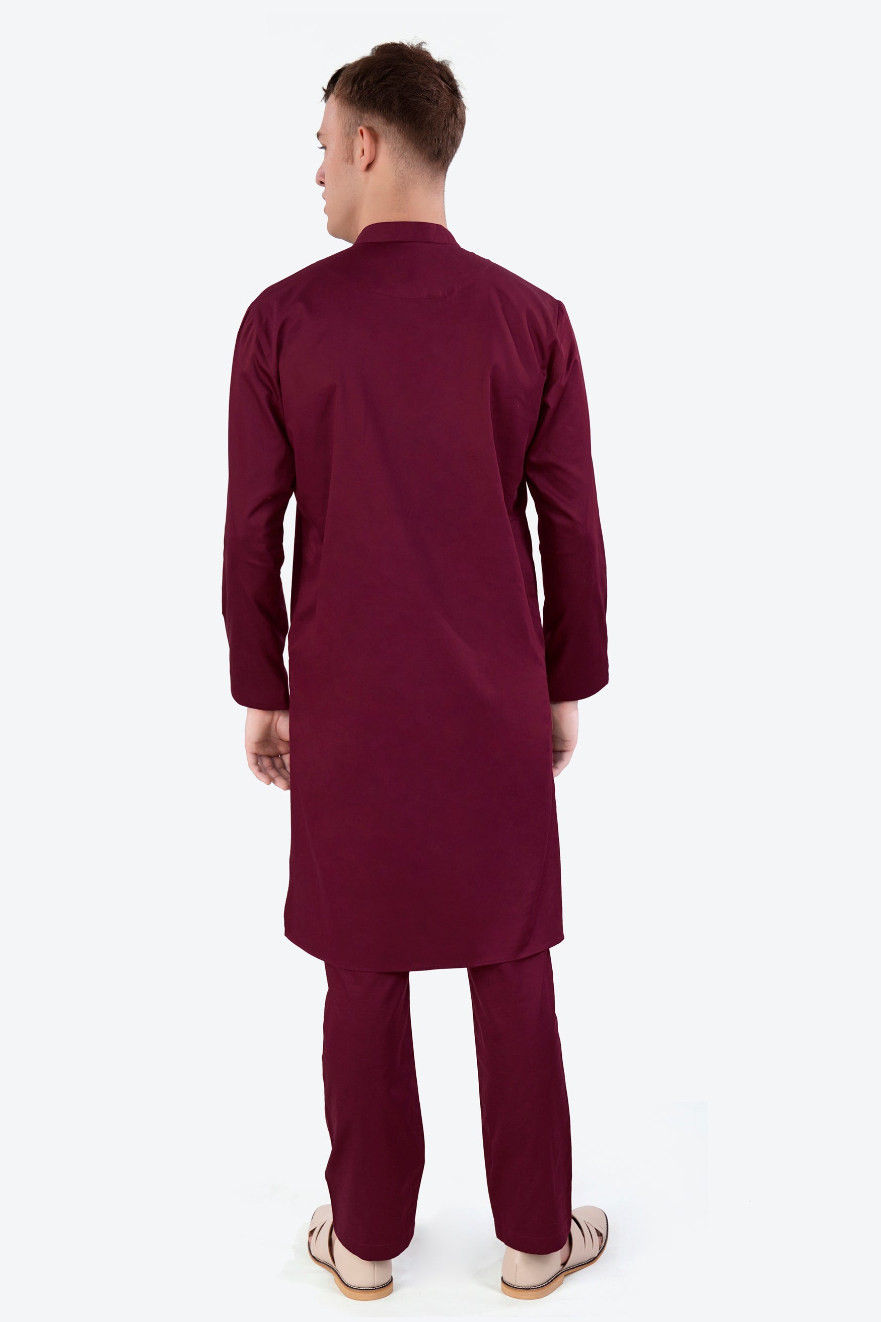 Crater Wine Subtle Sheen Super Soft Premium Cotton Kurta