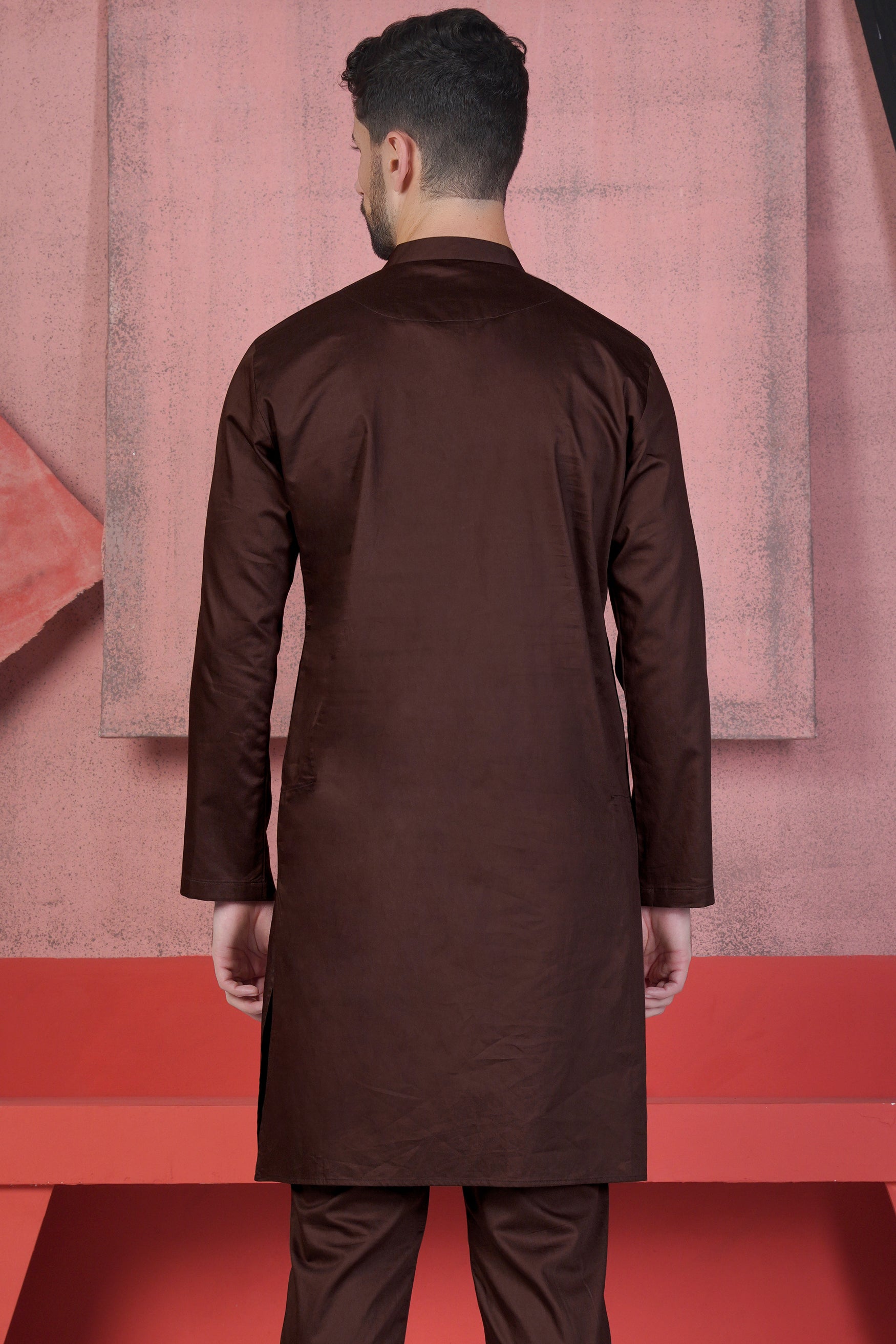 Sambuca Brown Subtle Sheen Super Soft Premium Cotton Kurta