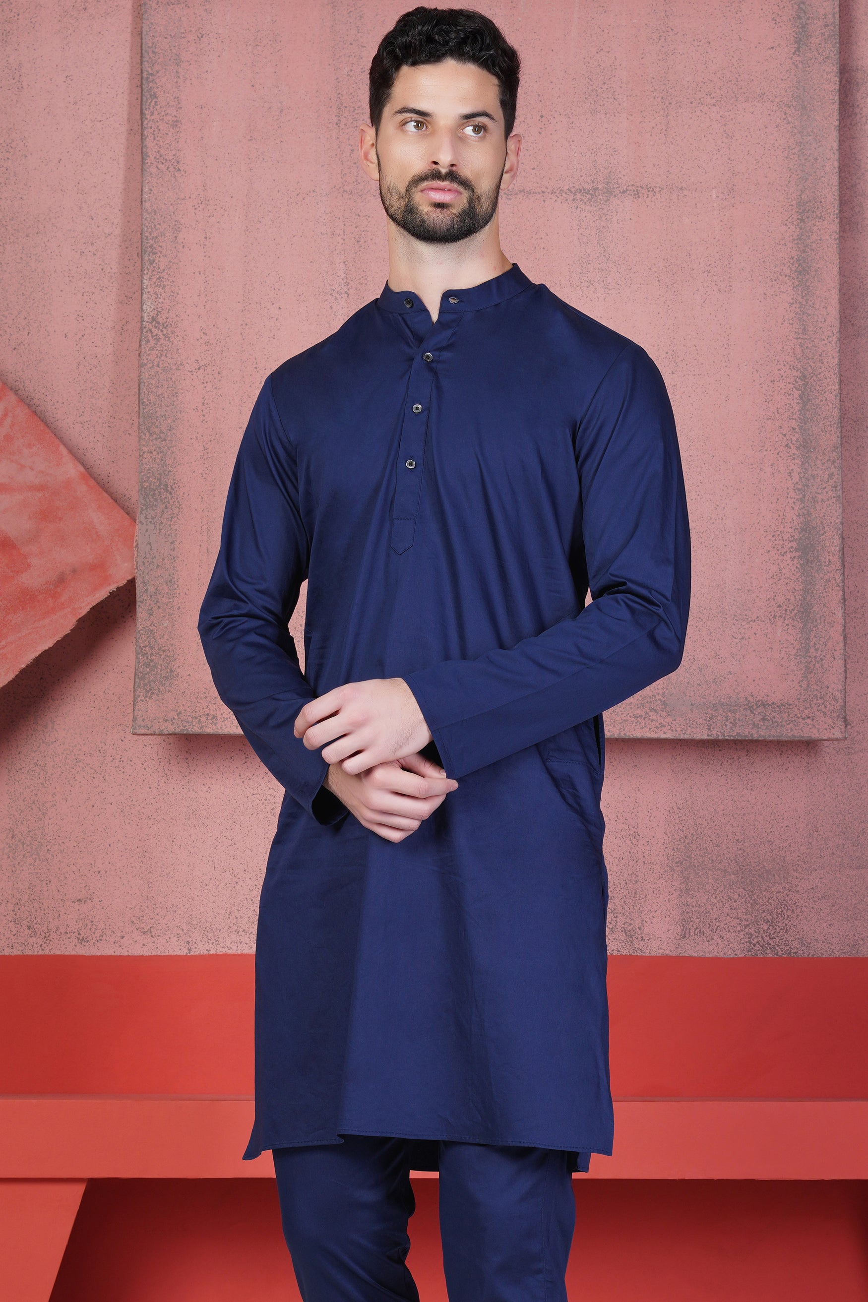 Cloud Burst Blue Subtle Sheen Super Soft Premium Cotton Kurta