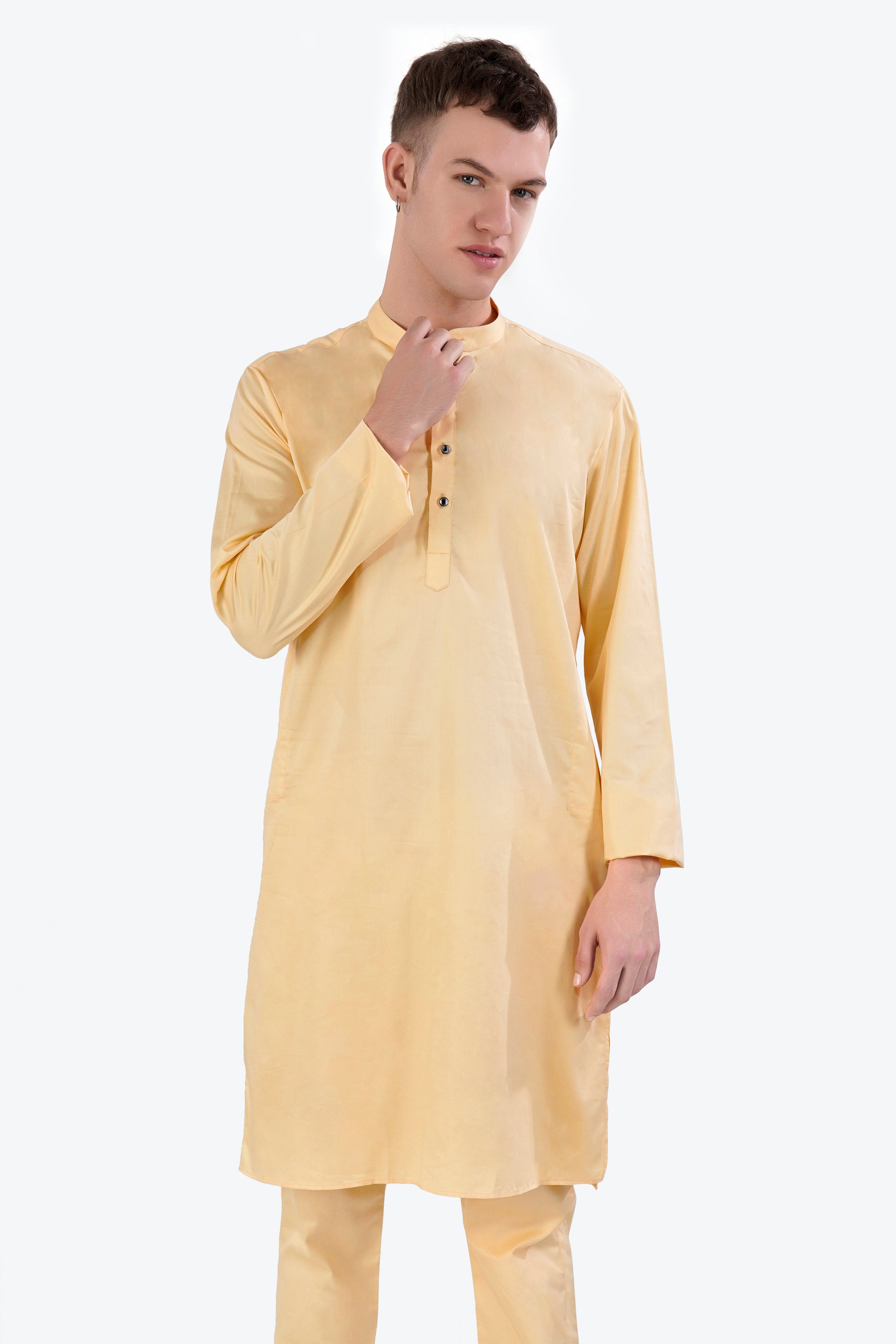 Hampton Beige Subtle Sheen Super Soft Premium Cotton Kurta