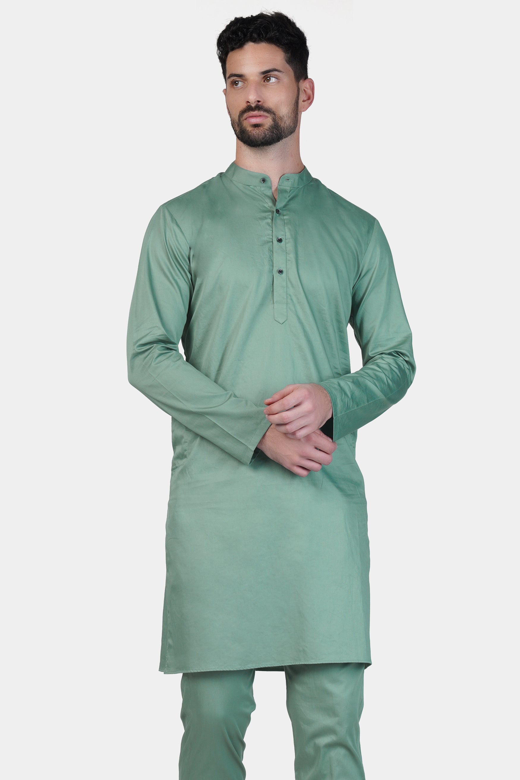 Patina Green Subtle Sheen Super Soft Premium Cotton Kurta