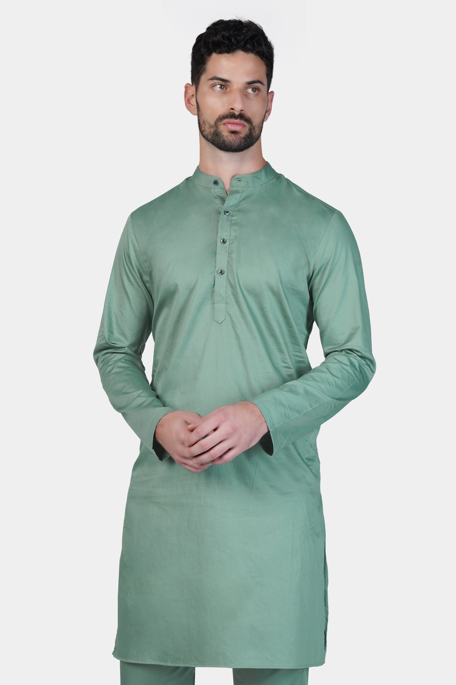 Patina Green Subtle Sheen Super Soft Premium Cotton Kurta