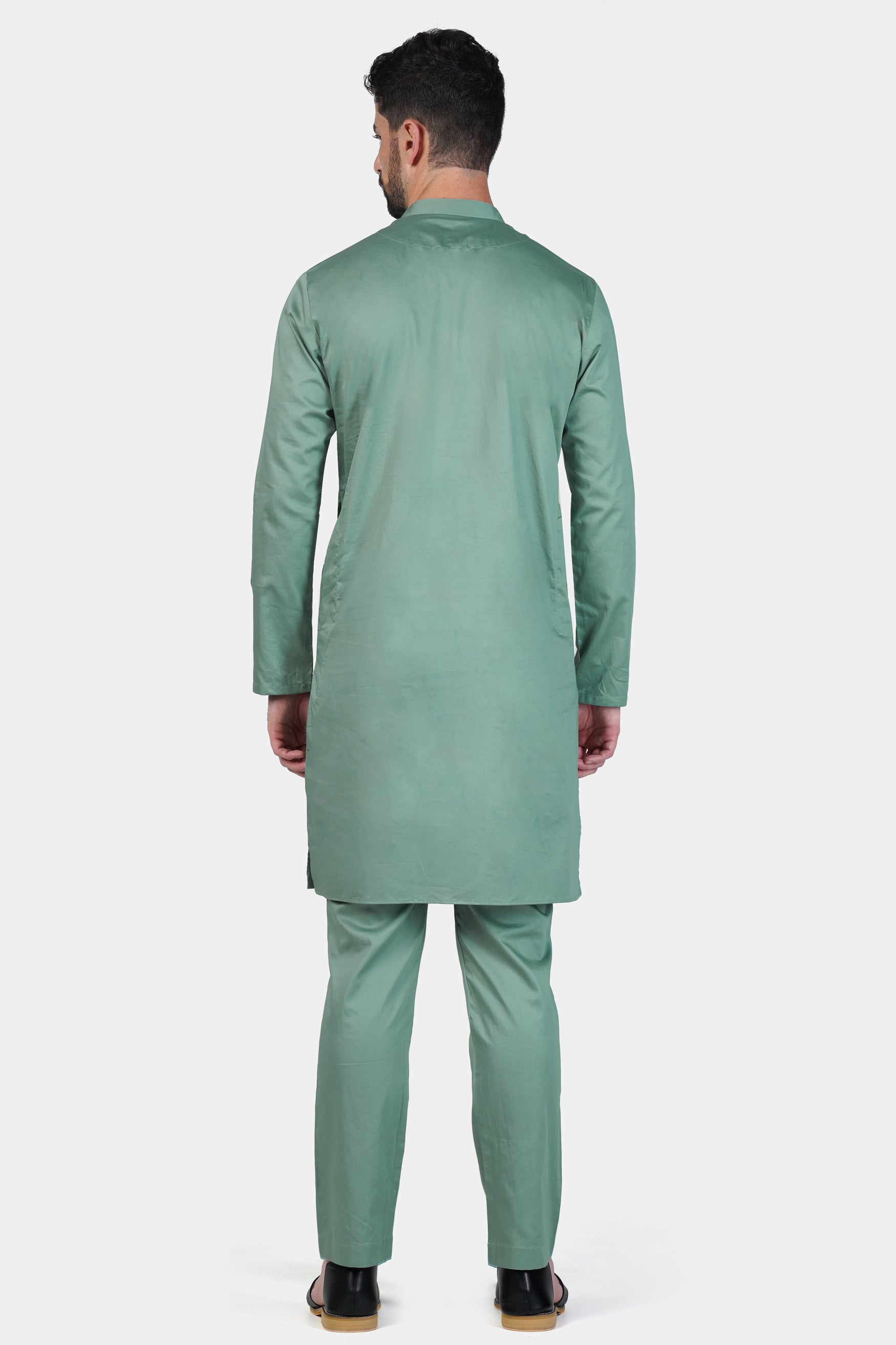 Patina Green Subtle Sheen Super Soft Premium Cotton Kurta