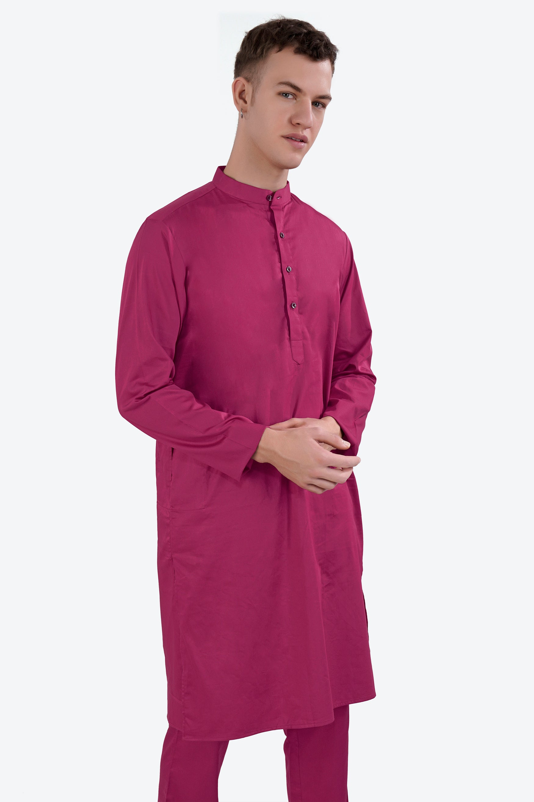 Rouge Pink Subtle Sheen Super Soft Premium Cotton Kurta