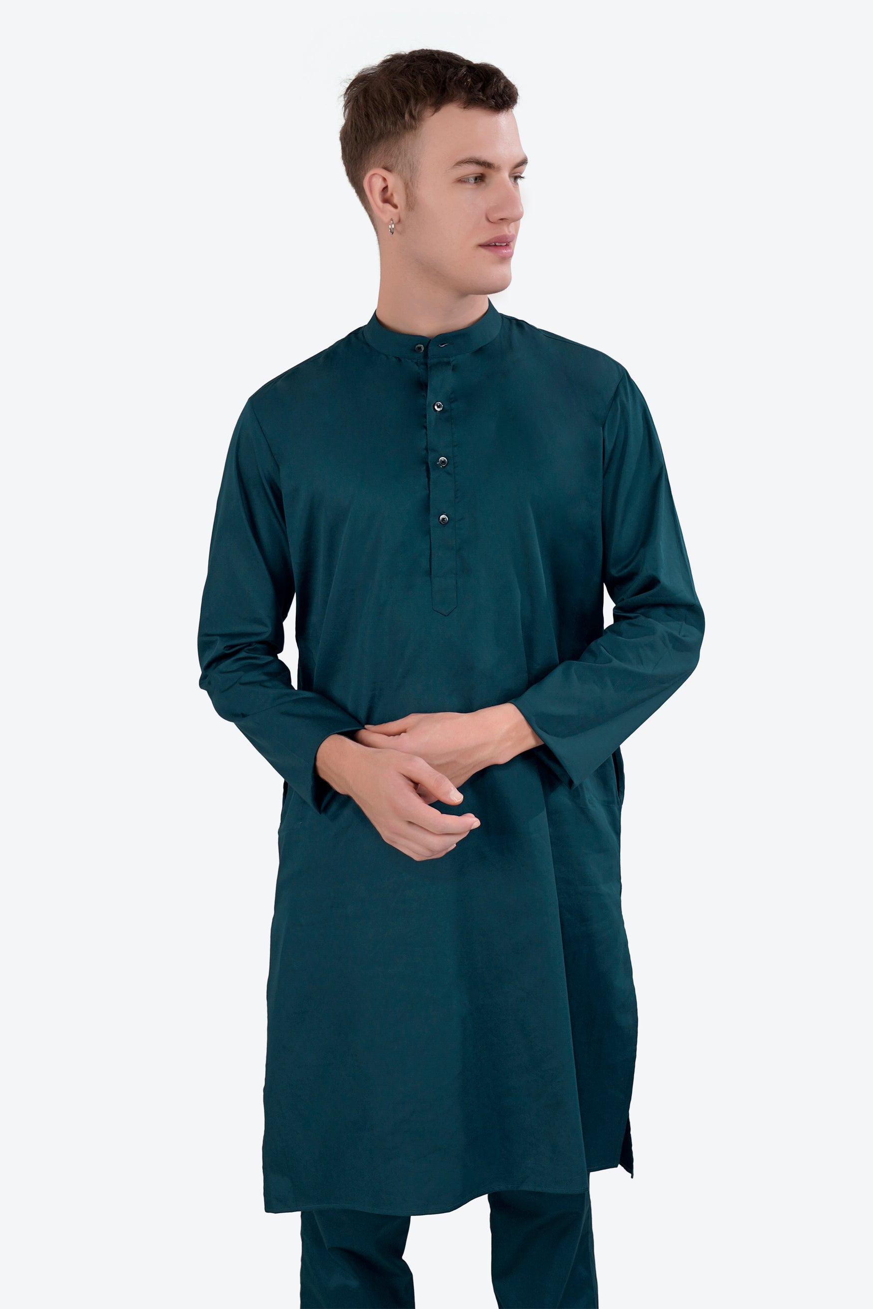 Nile Blue Subtle Sheen Super Soft Premium Cotton Kurta