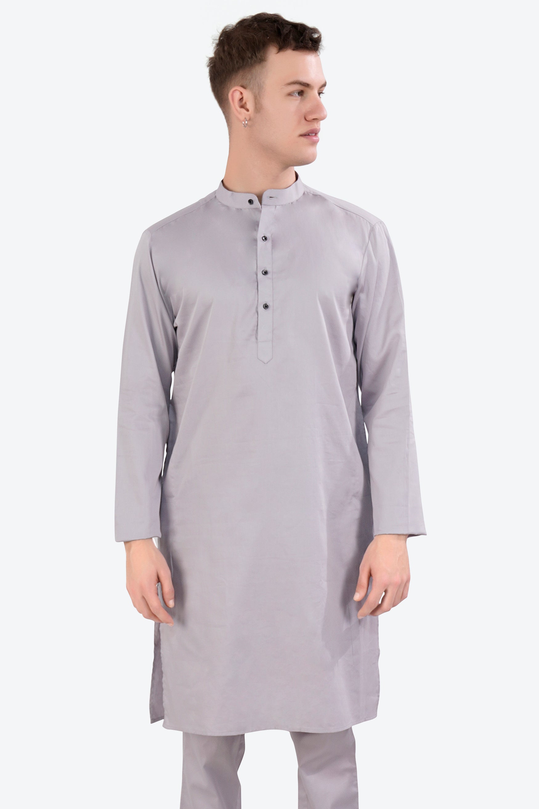 Pale Slate Lavender Subtle Sheen Super Soft Premium Cotton Kurta