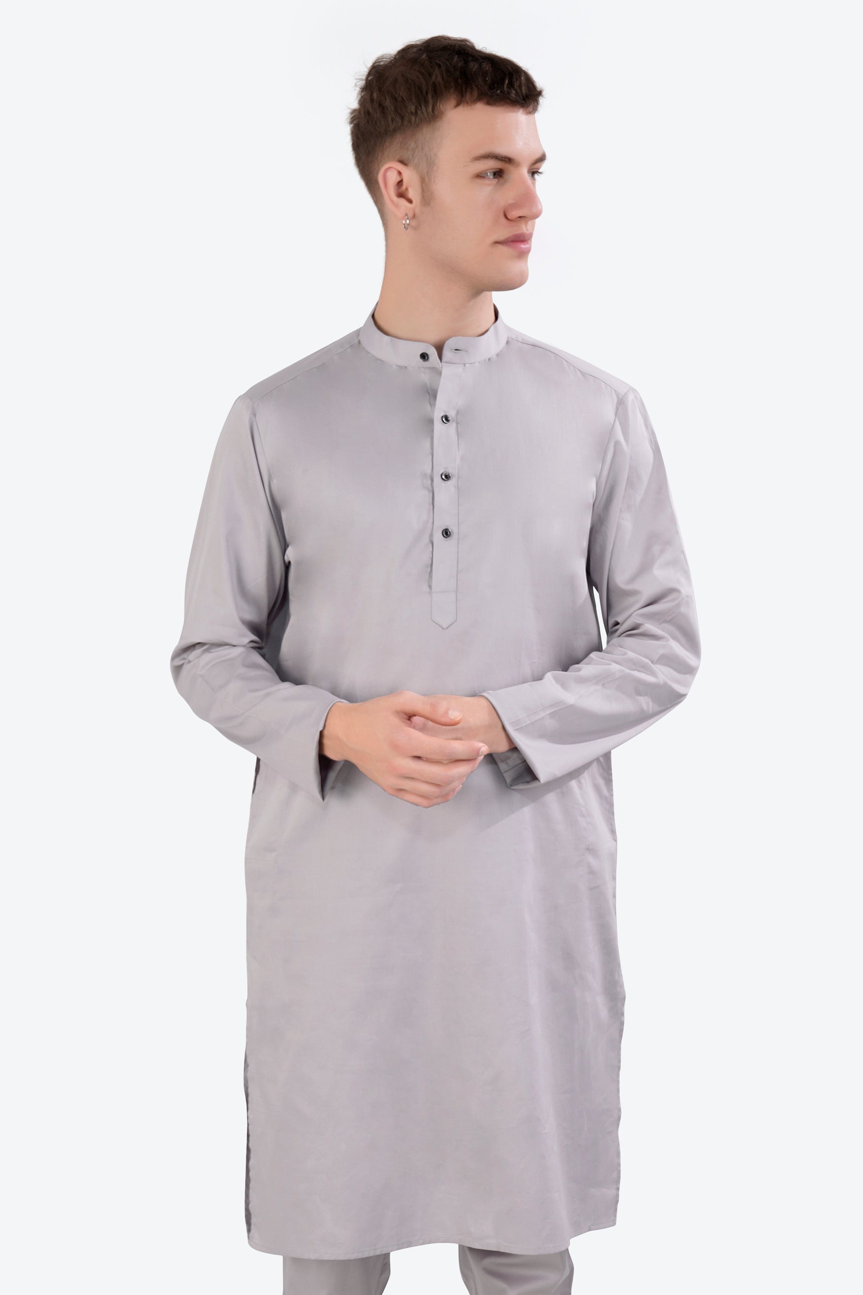 Pale Slate Lavender Subtle Sheen Super Soft Premium Cotton Kurta