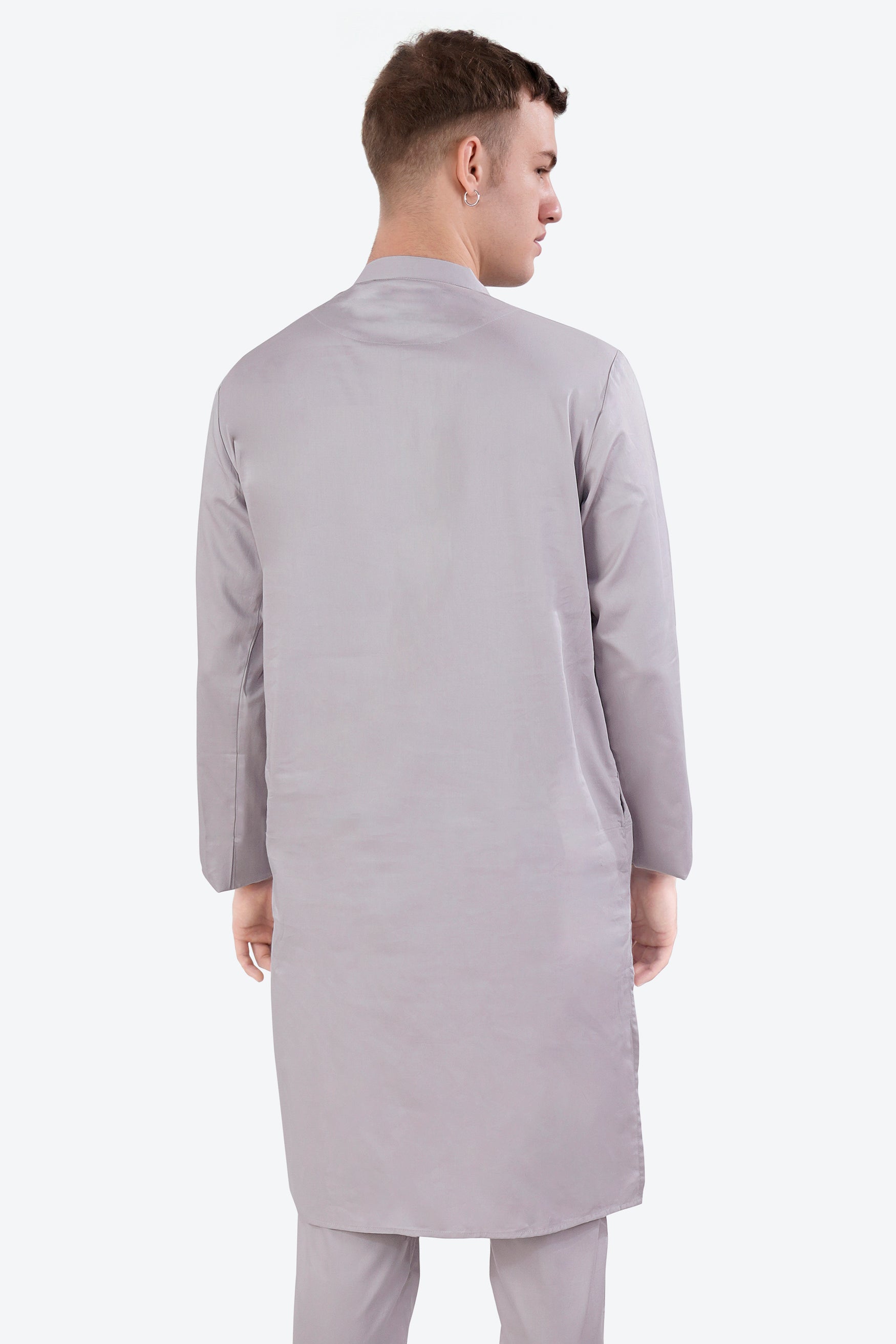 Pale Slate Lavender Subtle Sheen Super Soft Premium Cotton Kurta