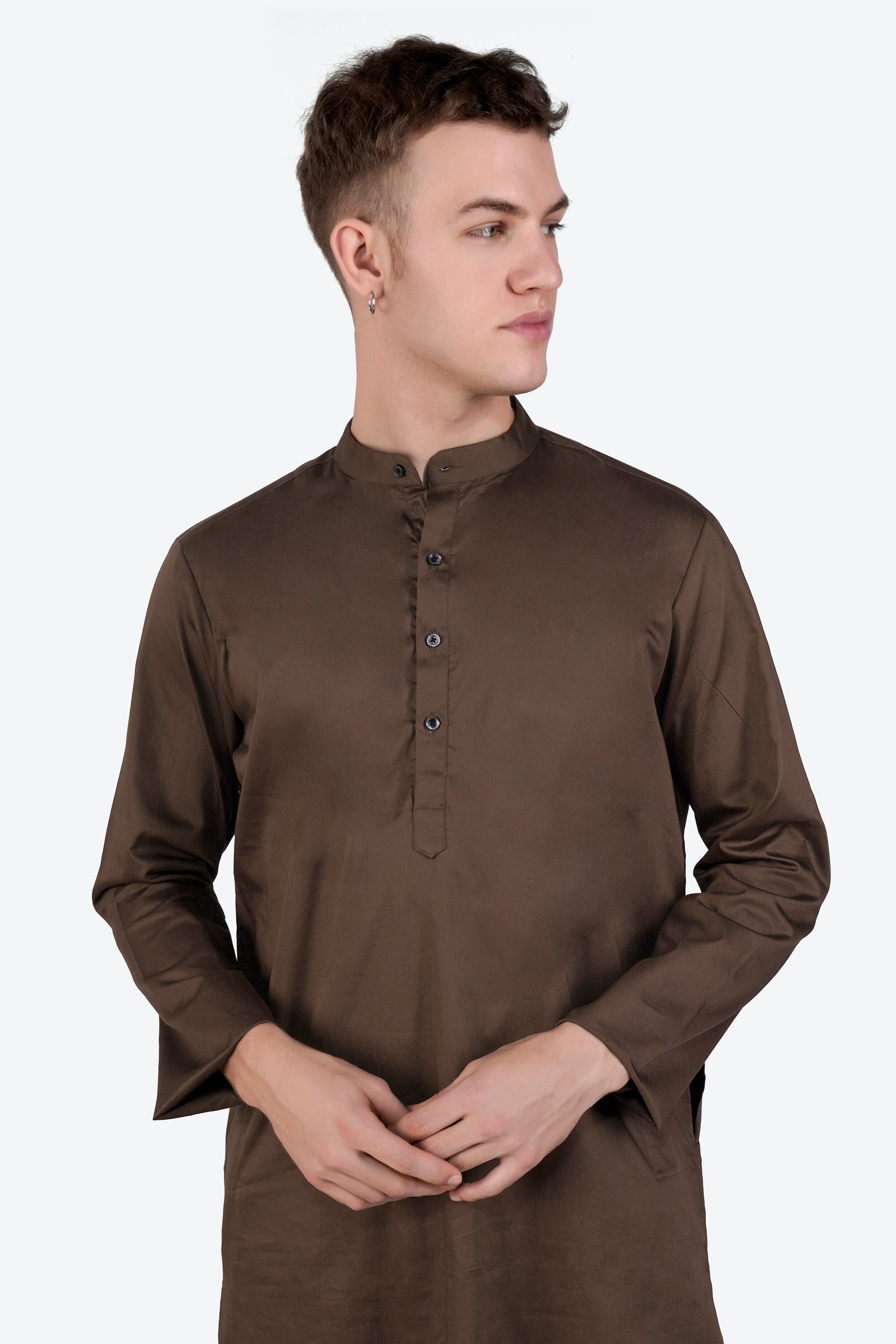 Medium Taupe Subtle Sheen Super Soft Premium Cotton Kurta