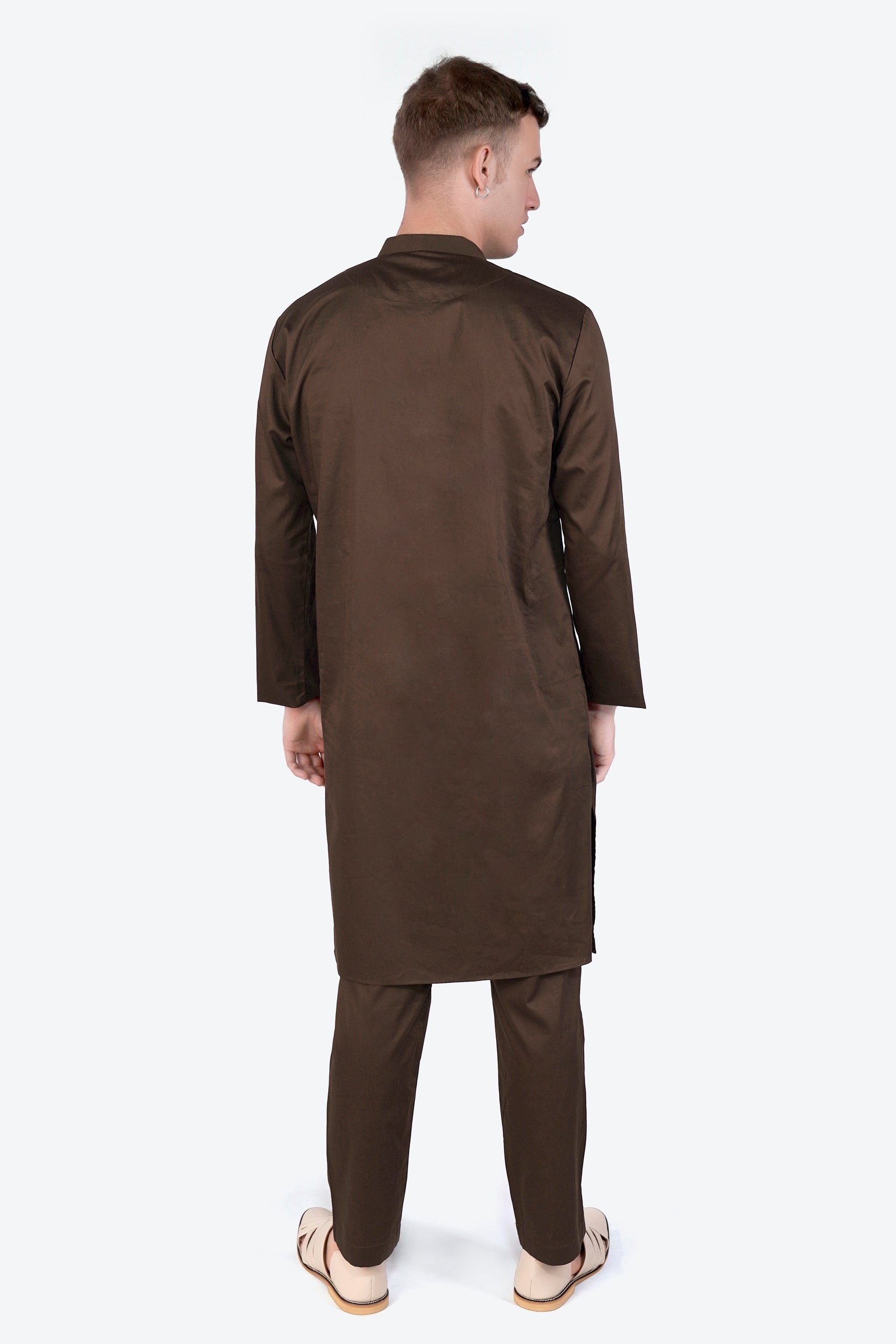 Medium Taupe Subtle Sheen Super Soft Premium Cotton Kurta