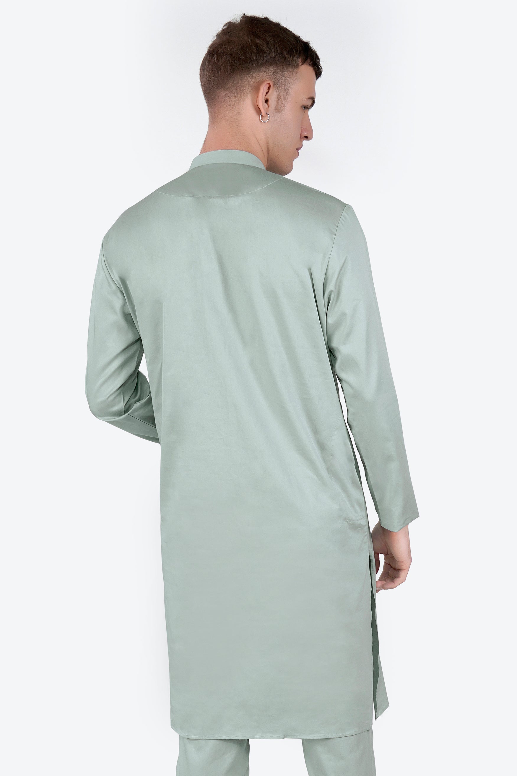 Periglacial Green Subtle Sheen Super Soft Premium Cotton Kurta