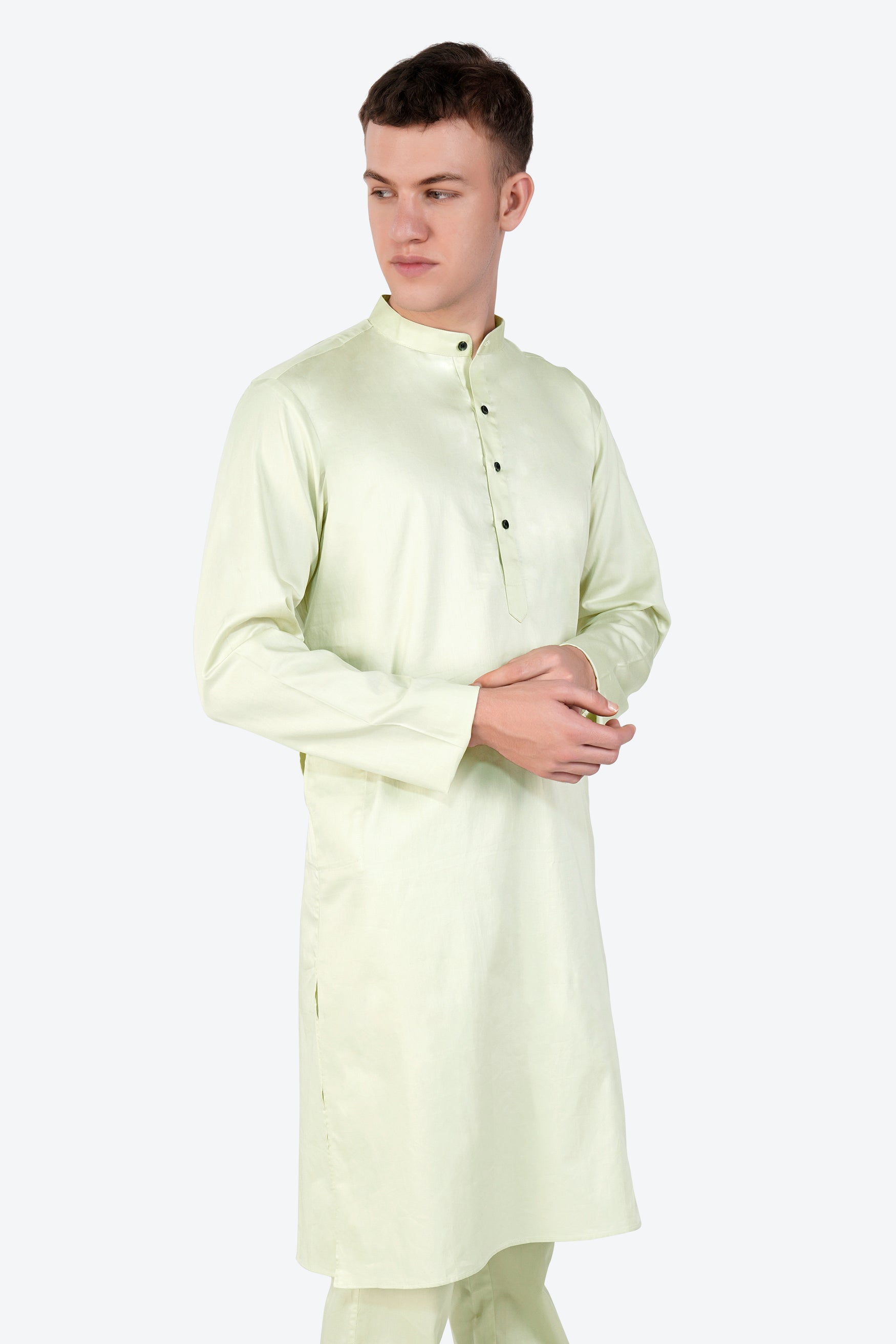 Bone Green Subtle Sheen Super Soft Premium Cotton Kurta