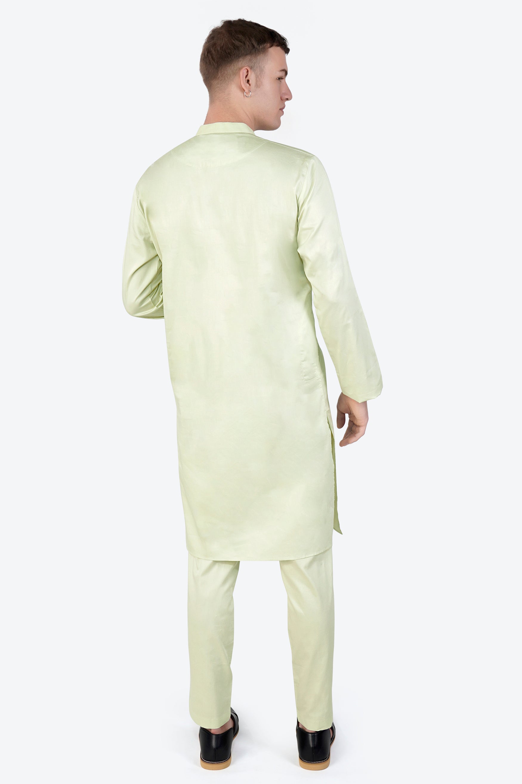 Bone Green Subtle Sheen Super Soft Premium Cotton Kurta