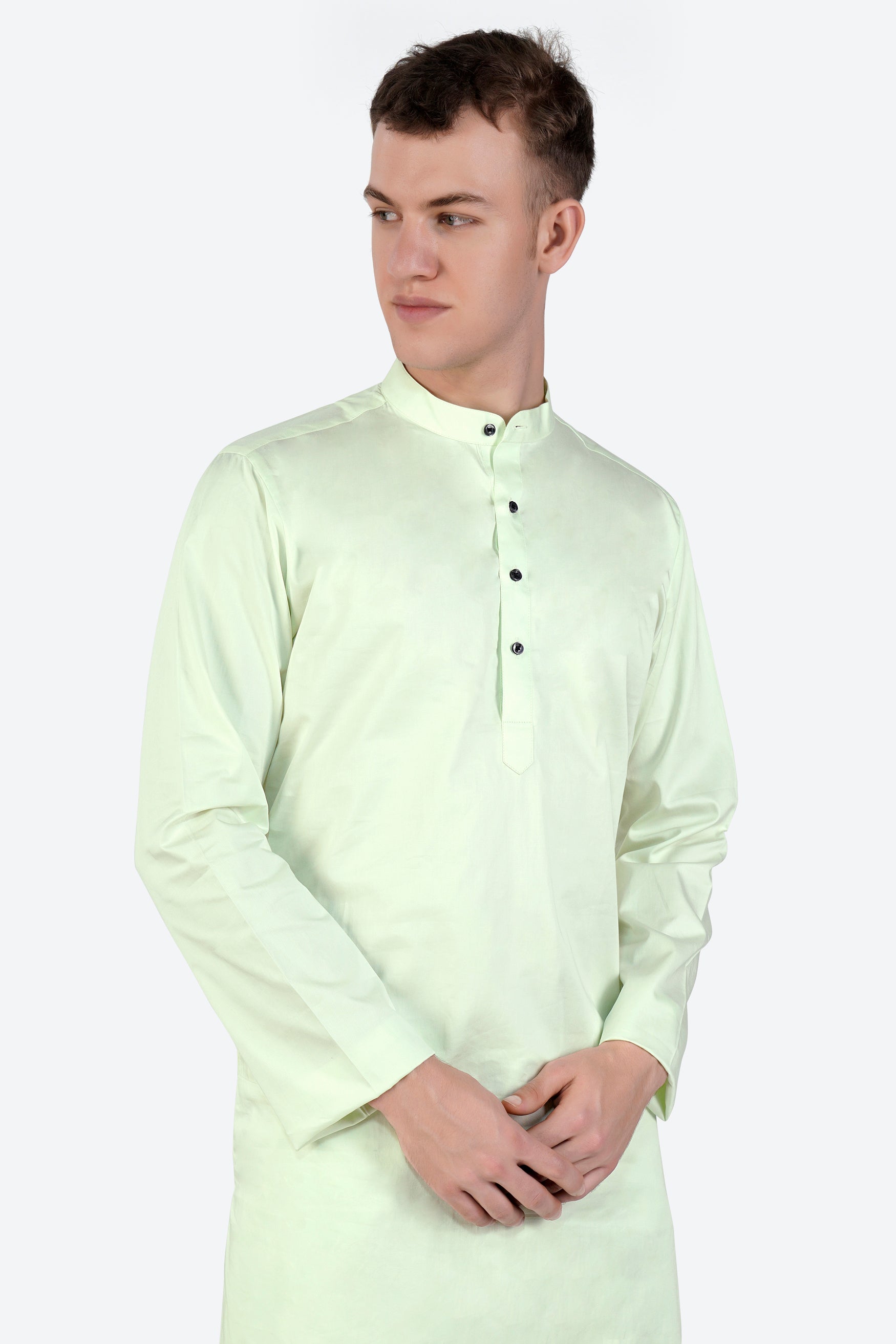 Surf Crest Green Subtle Sheen Super Soft Premium Cotton Kurta