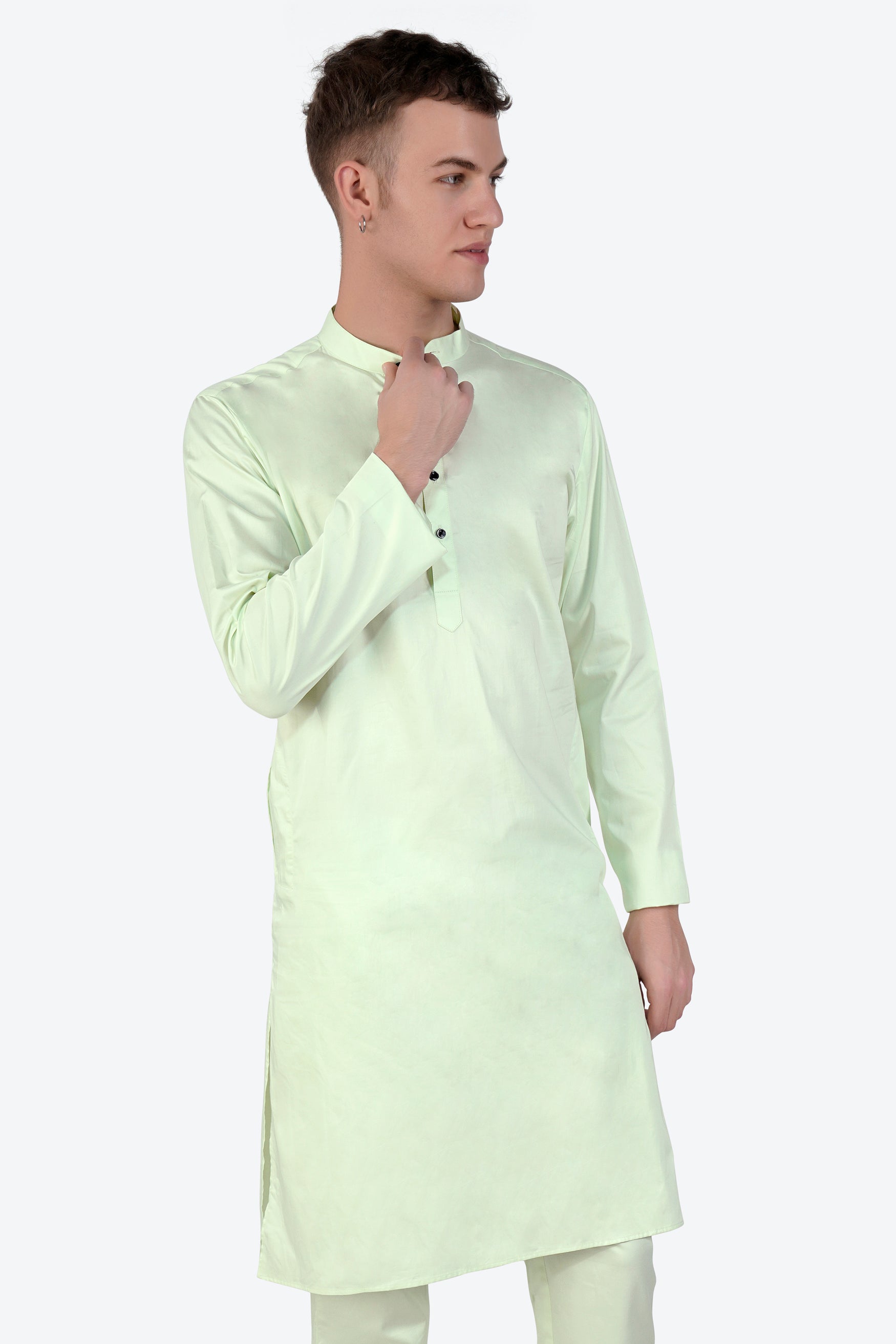 Surf Crest Green Subtle Sheen Super Soft Premium Cotton Kurta