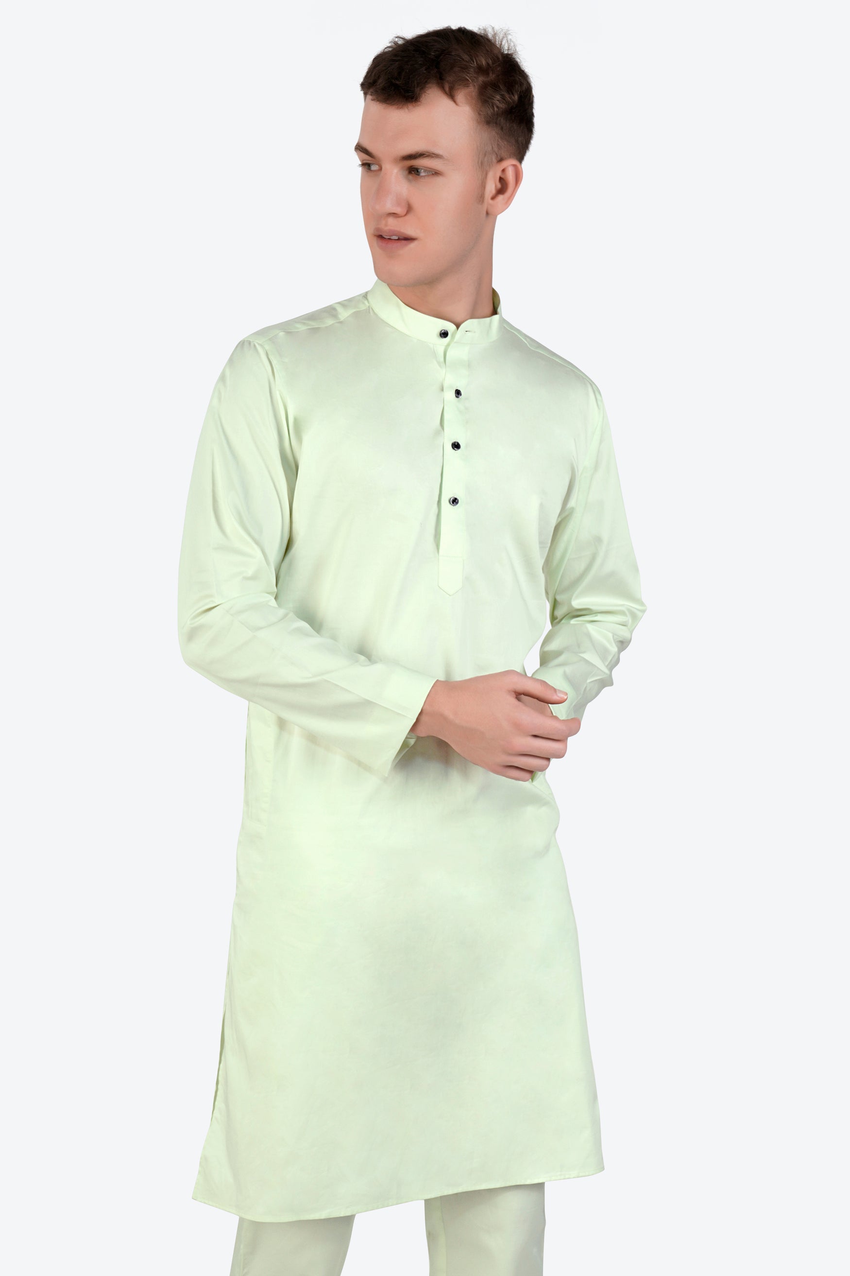 Surf Crest Green Subtle Sheen Super Soft Premium Cotton Kurta