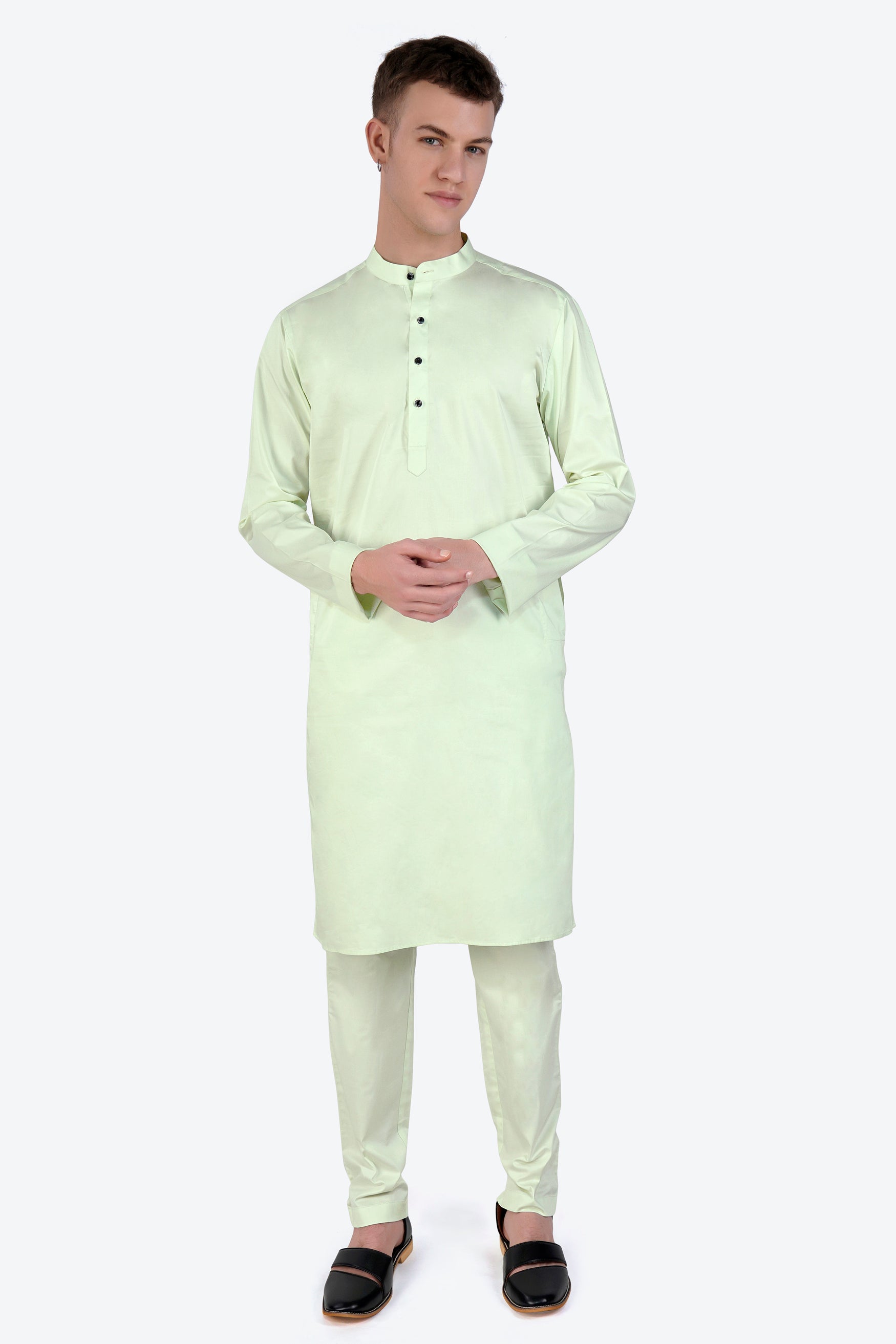 Surf Crest Green Subtle Sheen Super Soft Premium Cotton Kurta