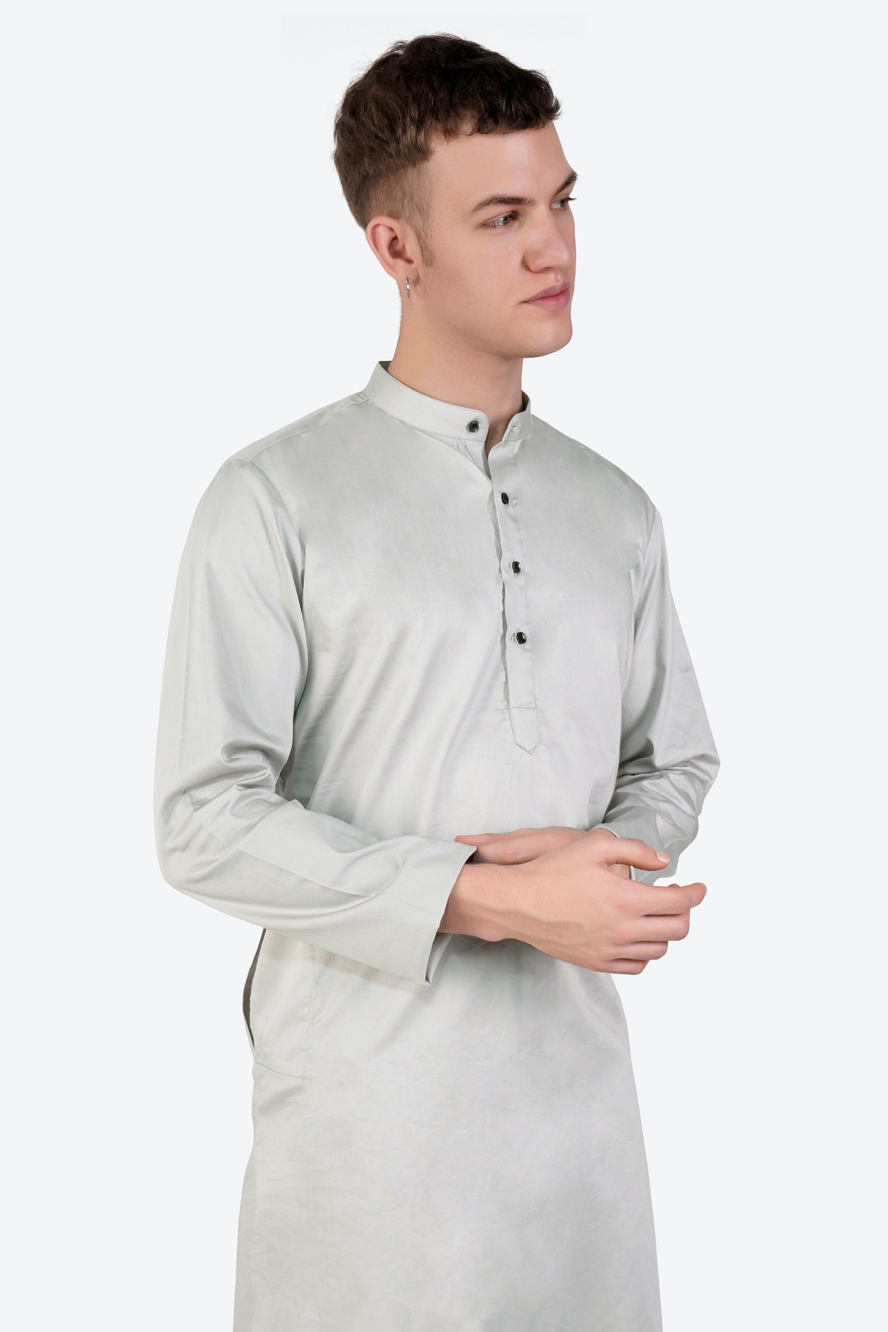 Celeste Gray Subtle Sheen Super Soft Premium Cotton Kurta