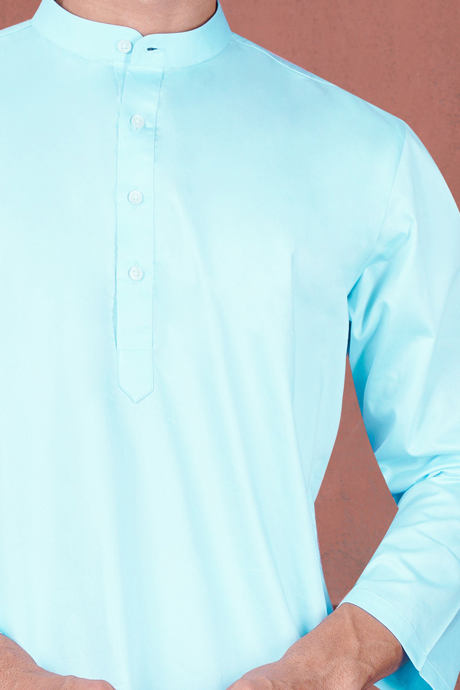 Charlotte Blue Subtle Sheen Super Soft Premium Cotton Kurta