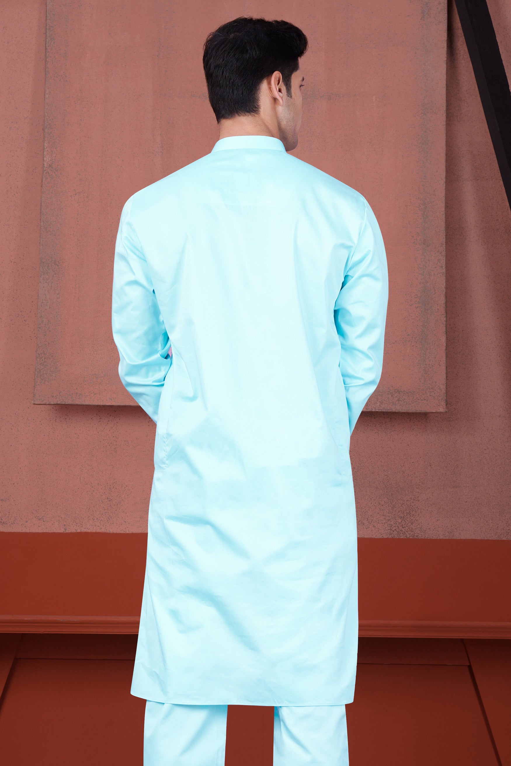 Charlotte Blue Subtle Sheen Super Soft Premium Cotton Kurta