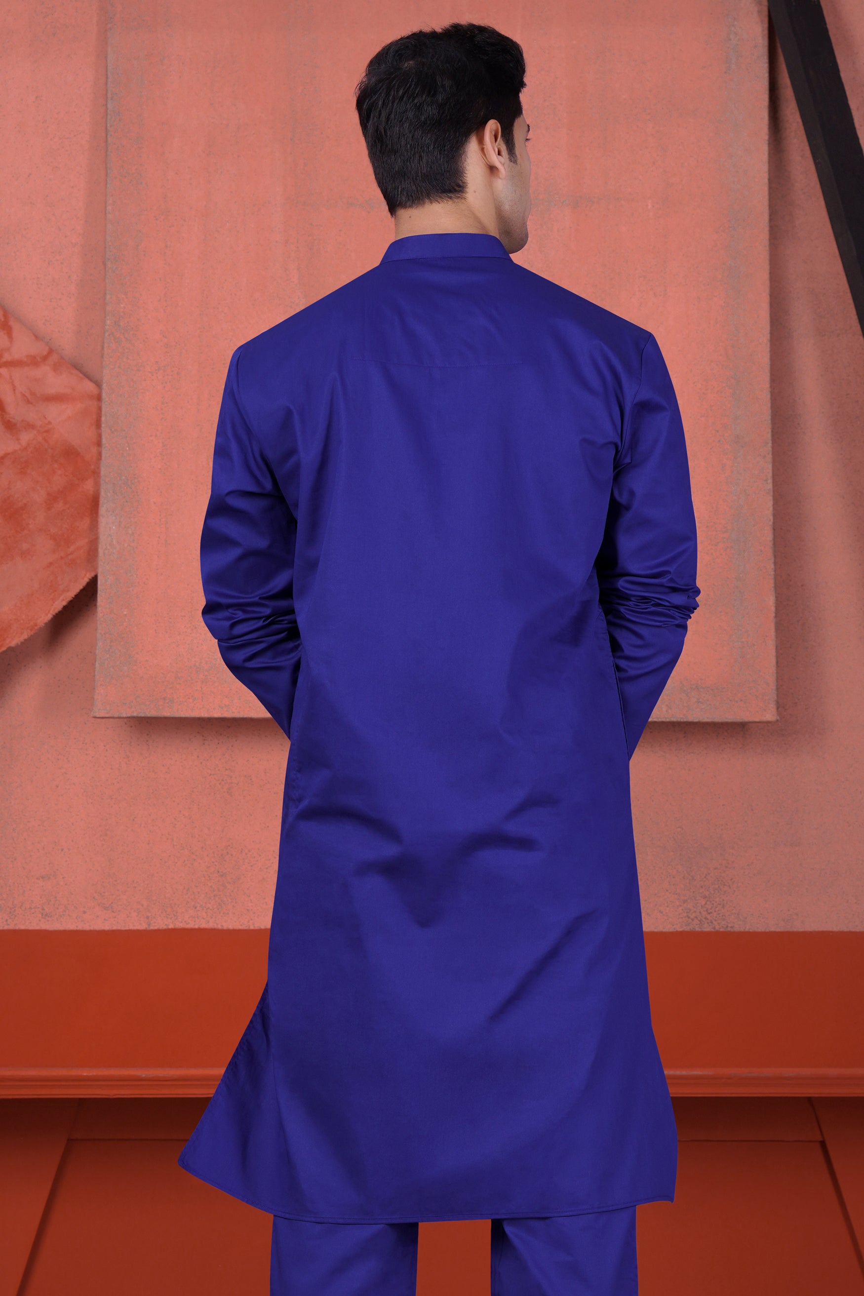 Indigo Blue Kurta Subtle Sheen Super Soft Premium Cotton Kurta