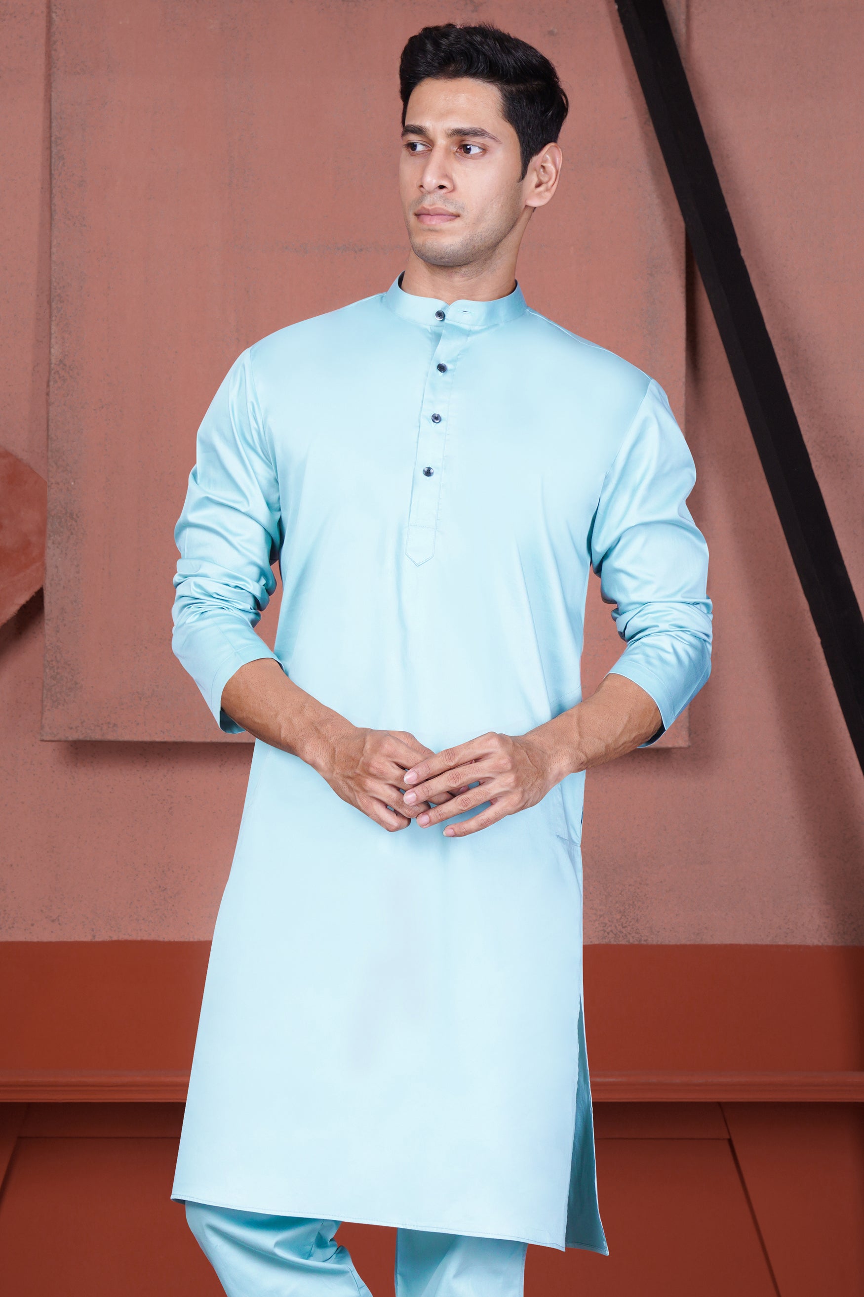 Sail Blue Subtle Sheen Super Soft Premium Cotton Kurta