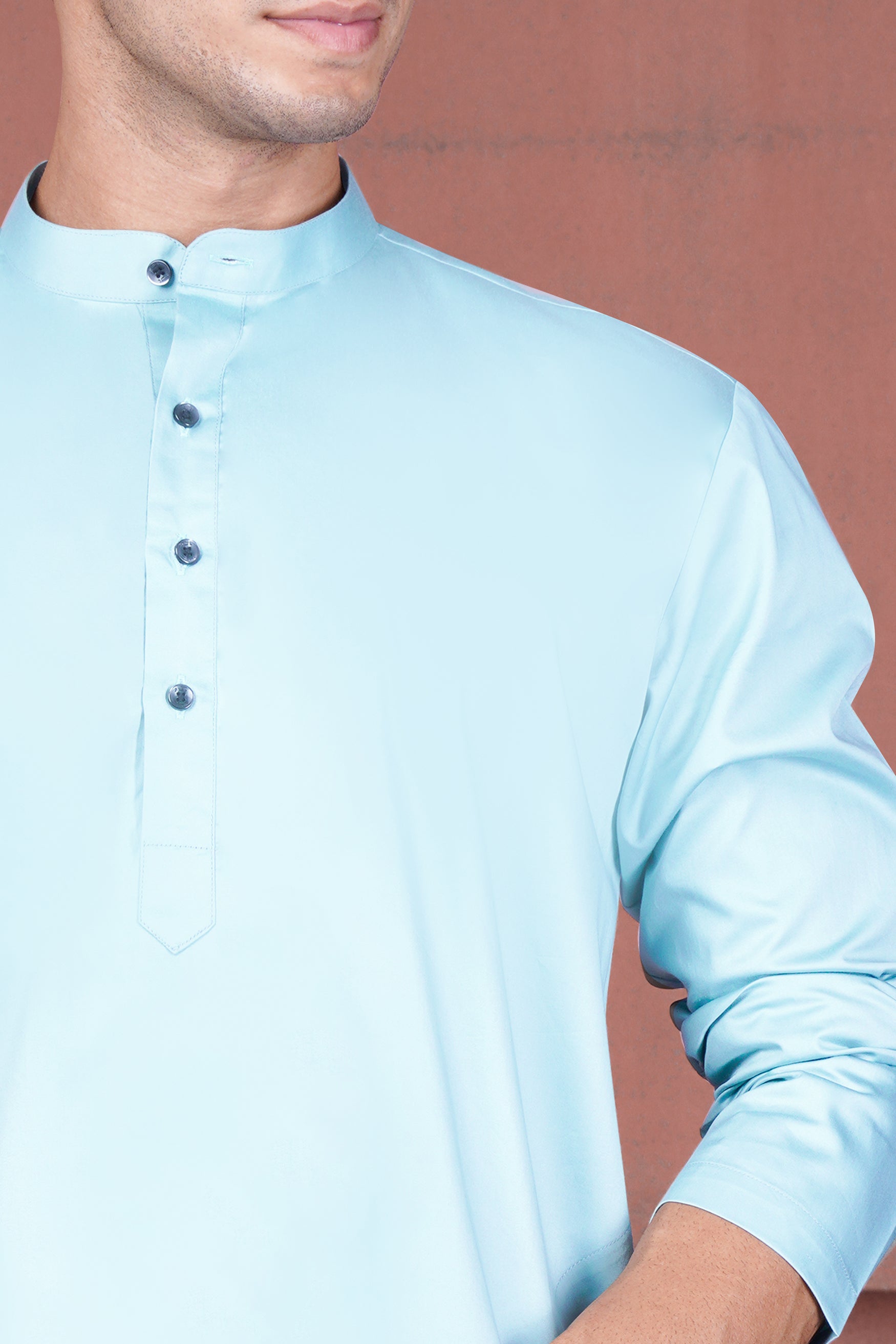 Sail Blue Subtle Sheen Super Soft Premium Cotton Kurta