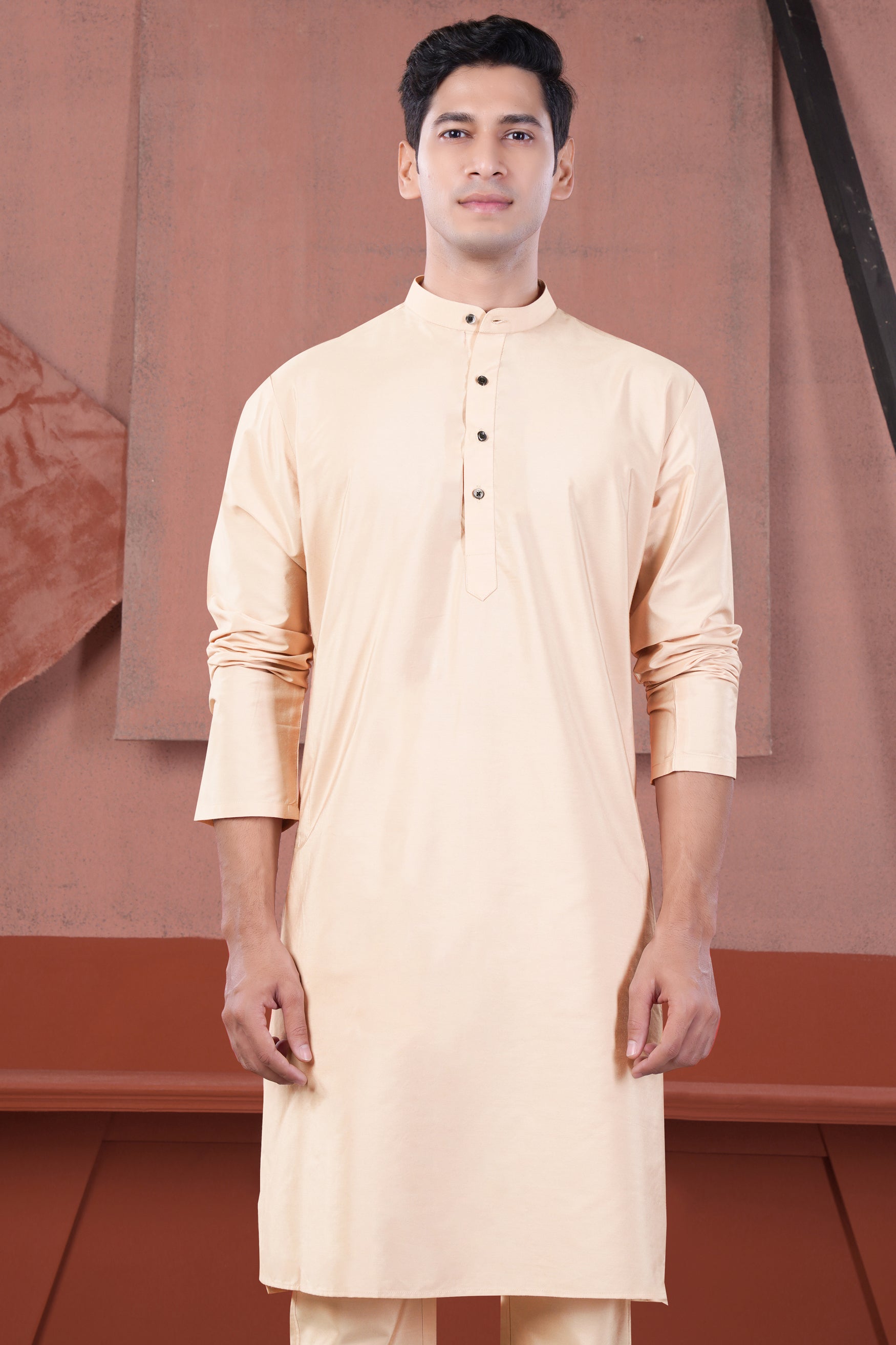 Schnapps Beige Subtle Sheen Viscose Kurta