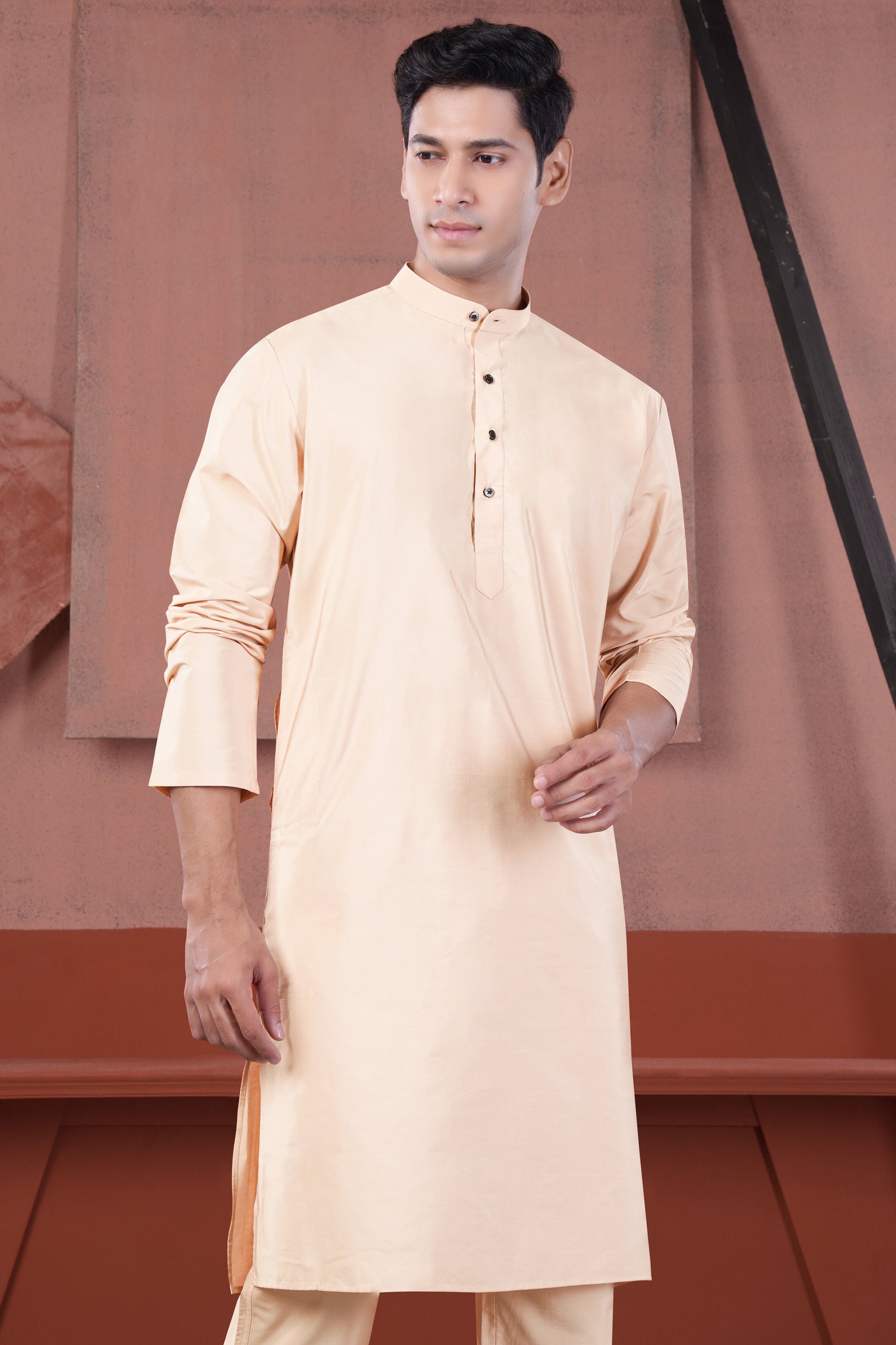 Schnapps Beige Subtle Sheen Viscose Kurta