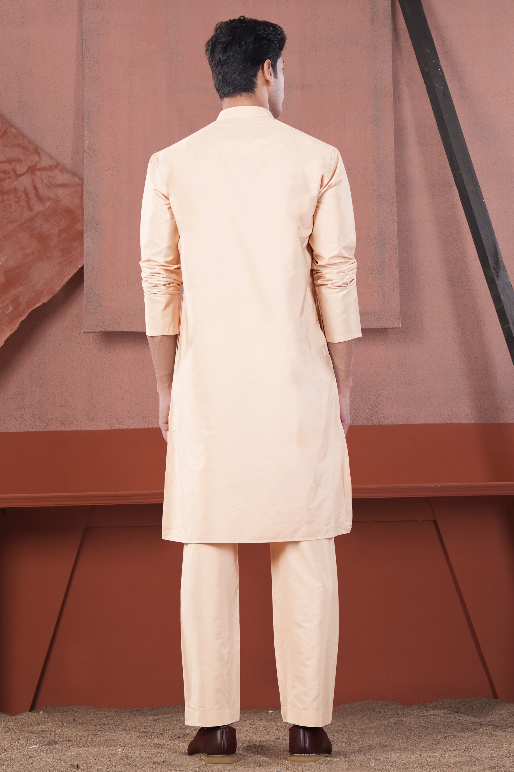 Schnapps Beige Subtle Sheen Viscose Kurta