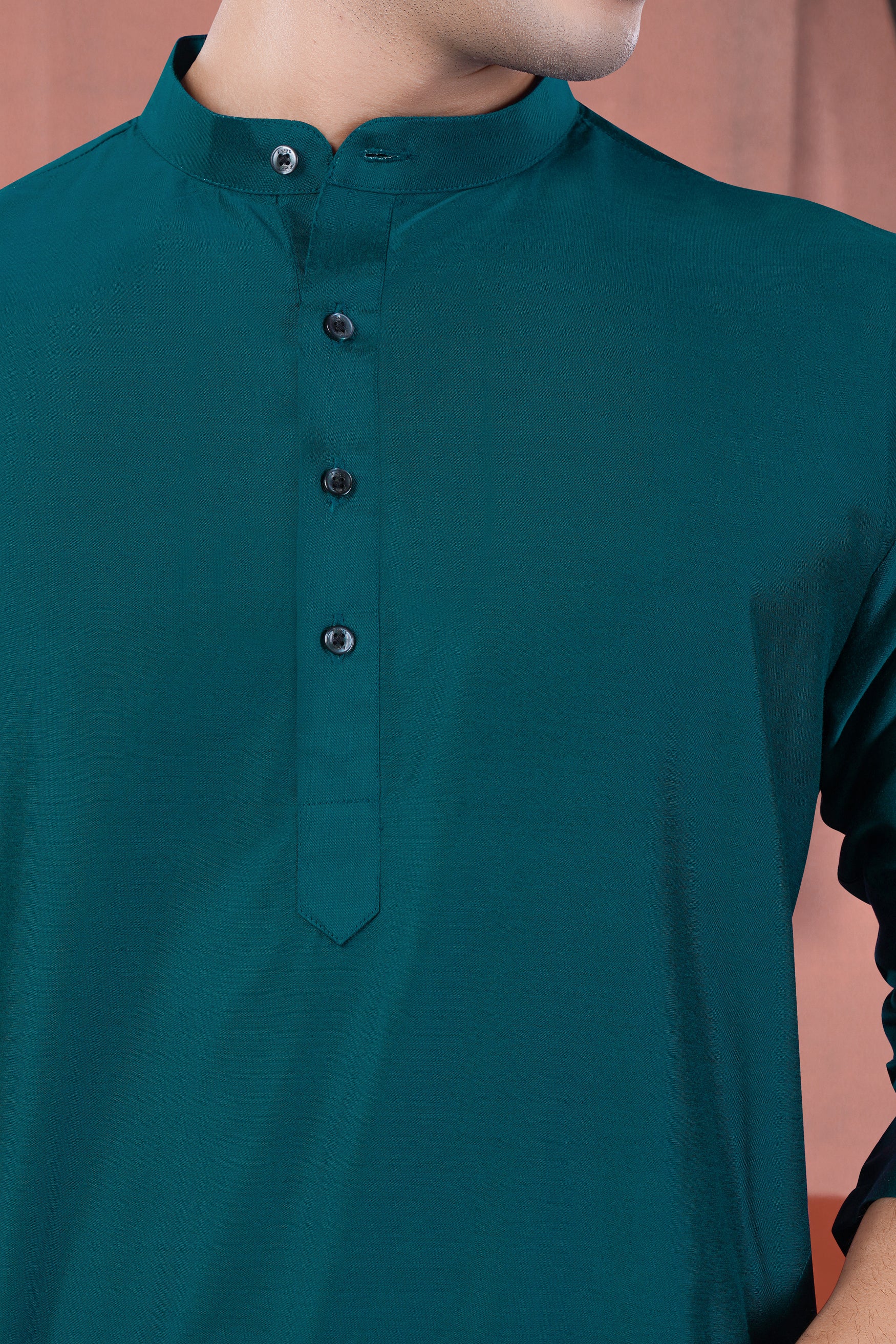 Sherpa Blue Subtle Sheen Viscose Kurta