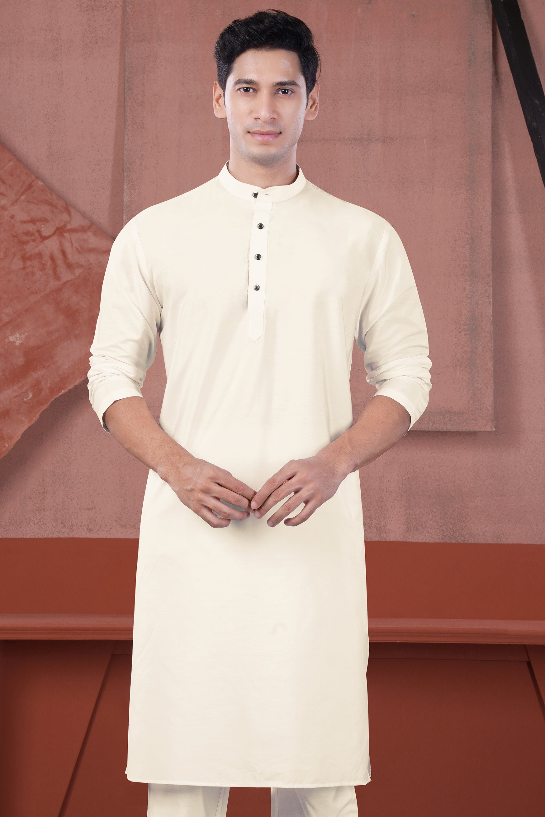 Janna Beige Subtle Sheen Viscose Kurta