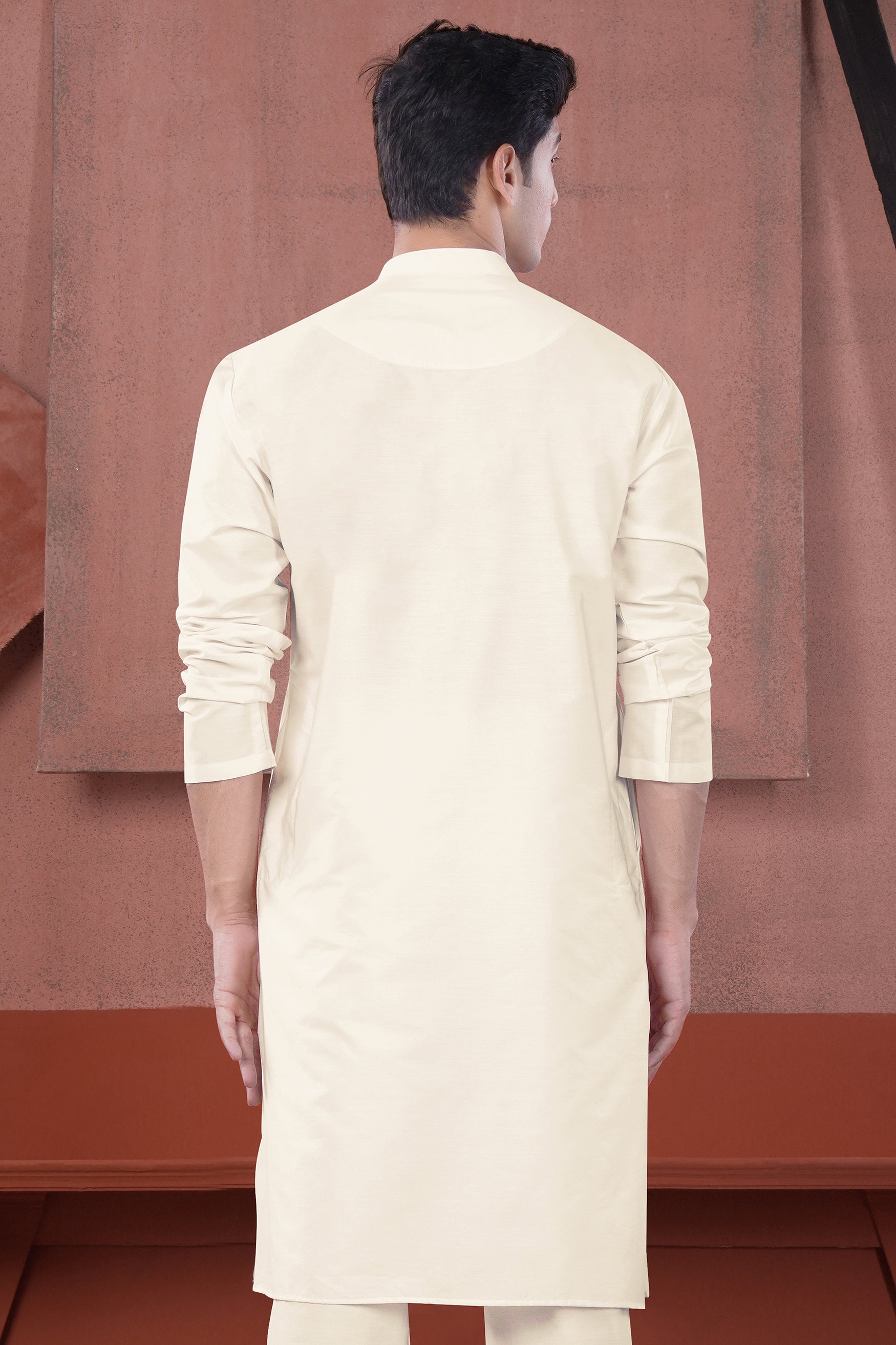 Janna Beige Subtle Sheen Viscose Kurta