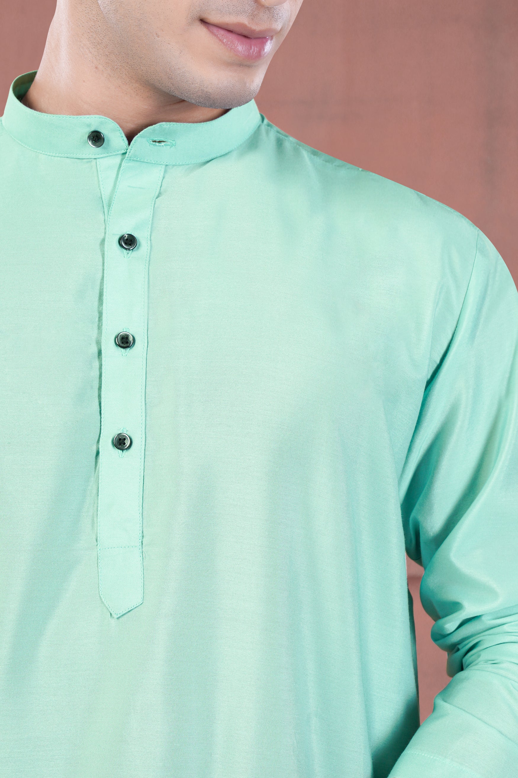 Jagged Green Subtle Sheen Viscose Kurta