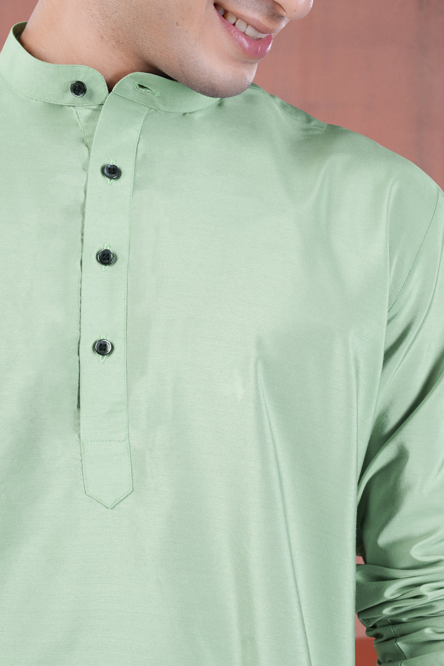 Sprout Green Subtle Sheen Viscose Kurta