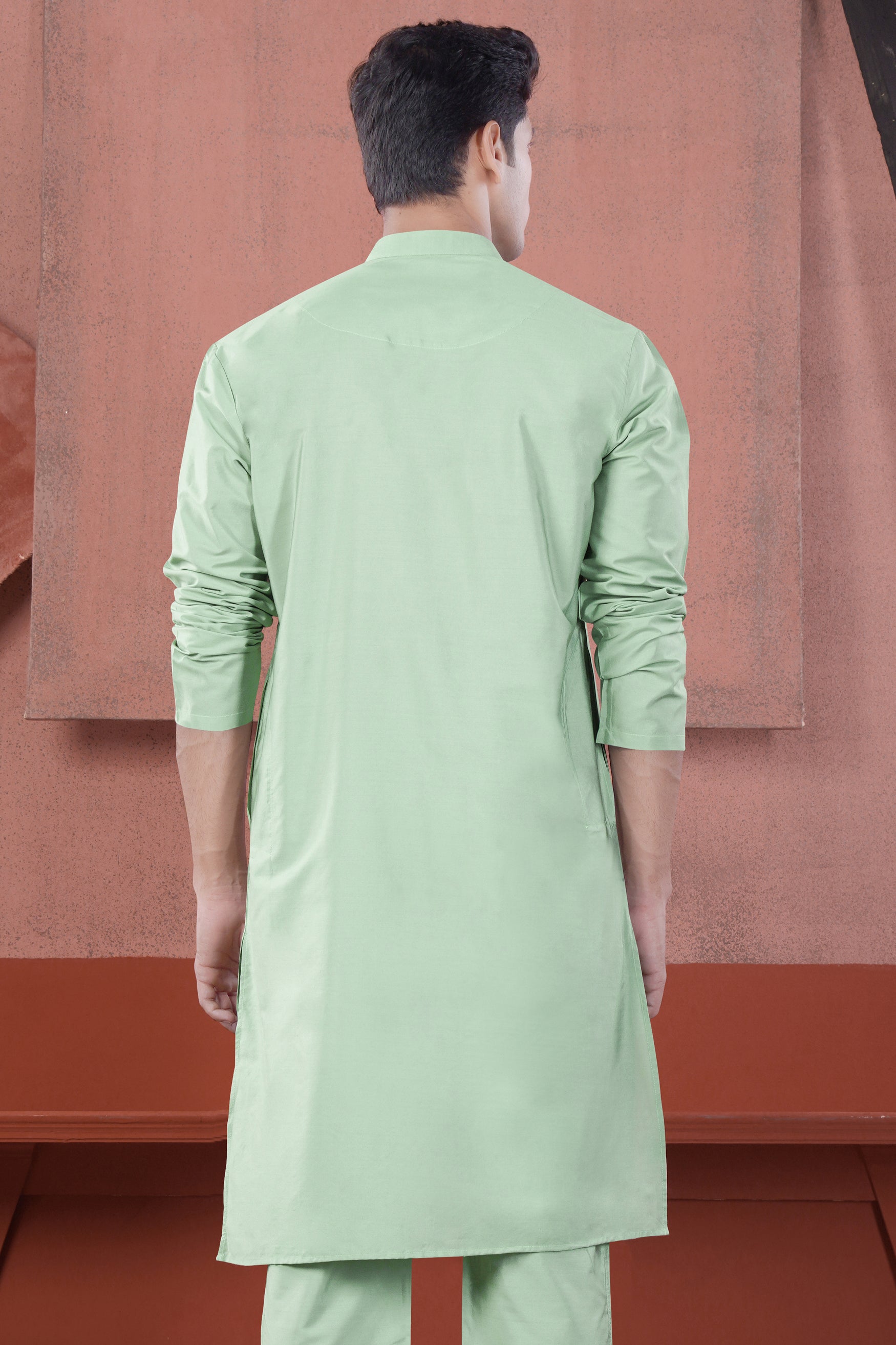 Sprout Green Subtle Sheen Viscose Kurta