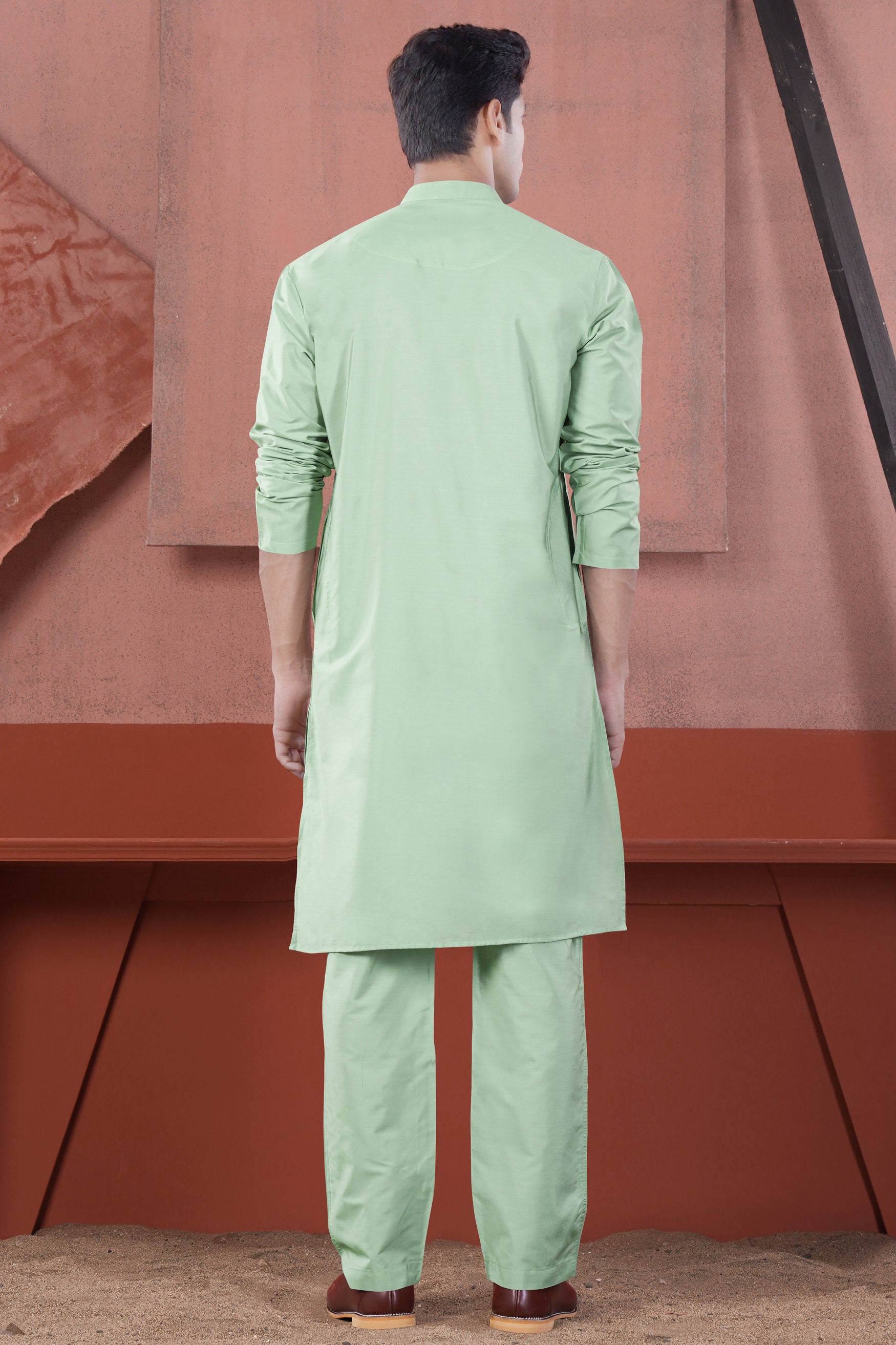 Sprout Green Subtle Sheen Viscose Kurta