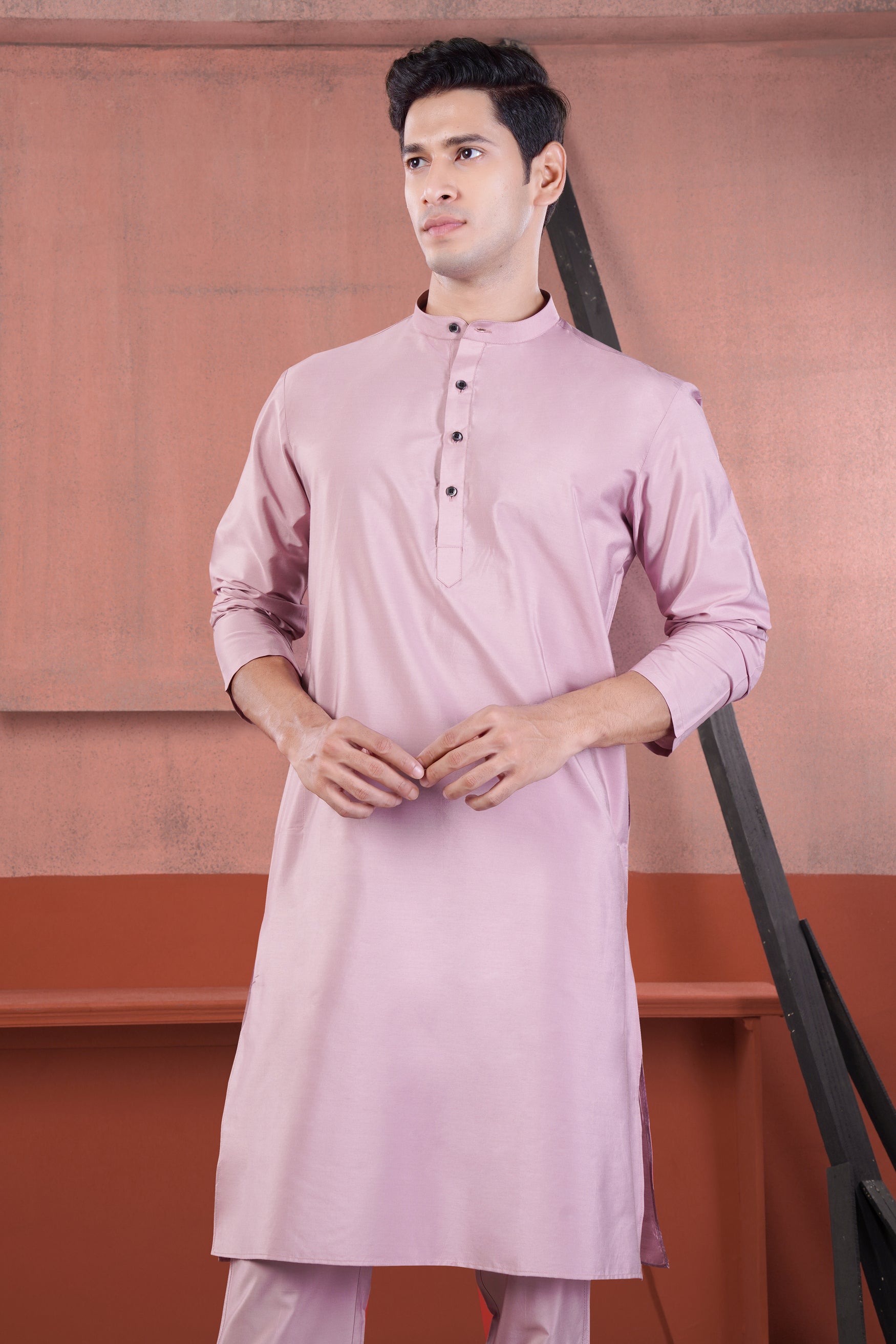 Melanie Pink Subtle Sheen Viscose Kurta